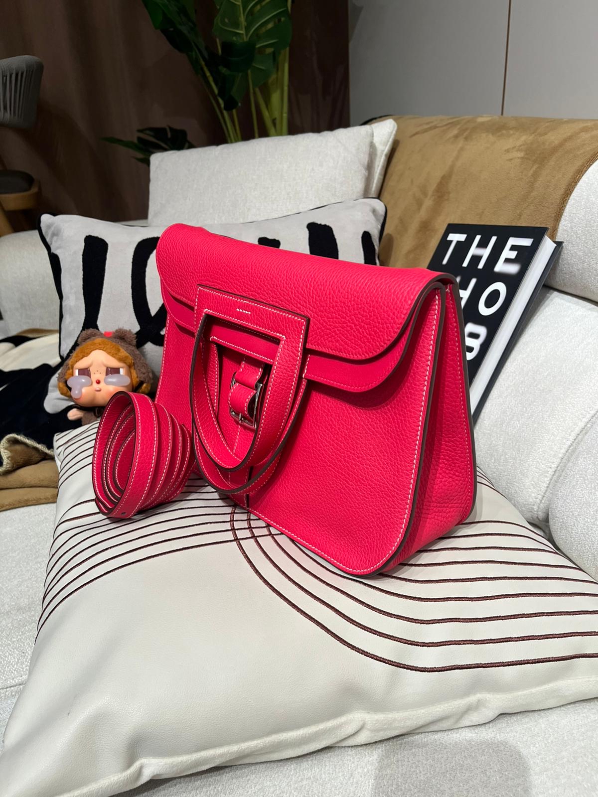 Hermes Halzan 31,STAMP D,ROSE EXTREME 100%Authentic ,98%new ✅防塵袋