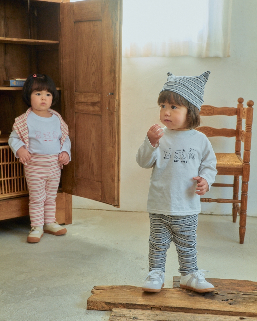 🇰🇷Oottbebe 1+1 tee set