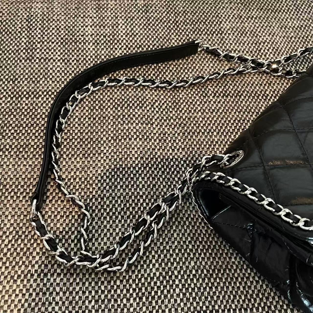 【頂級原單】Chanel Vintage系列銀色滾邊鏈條包