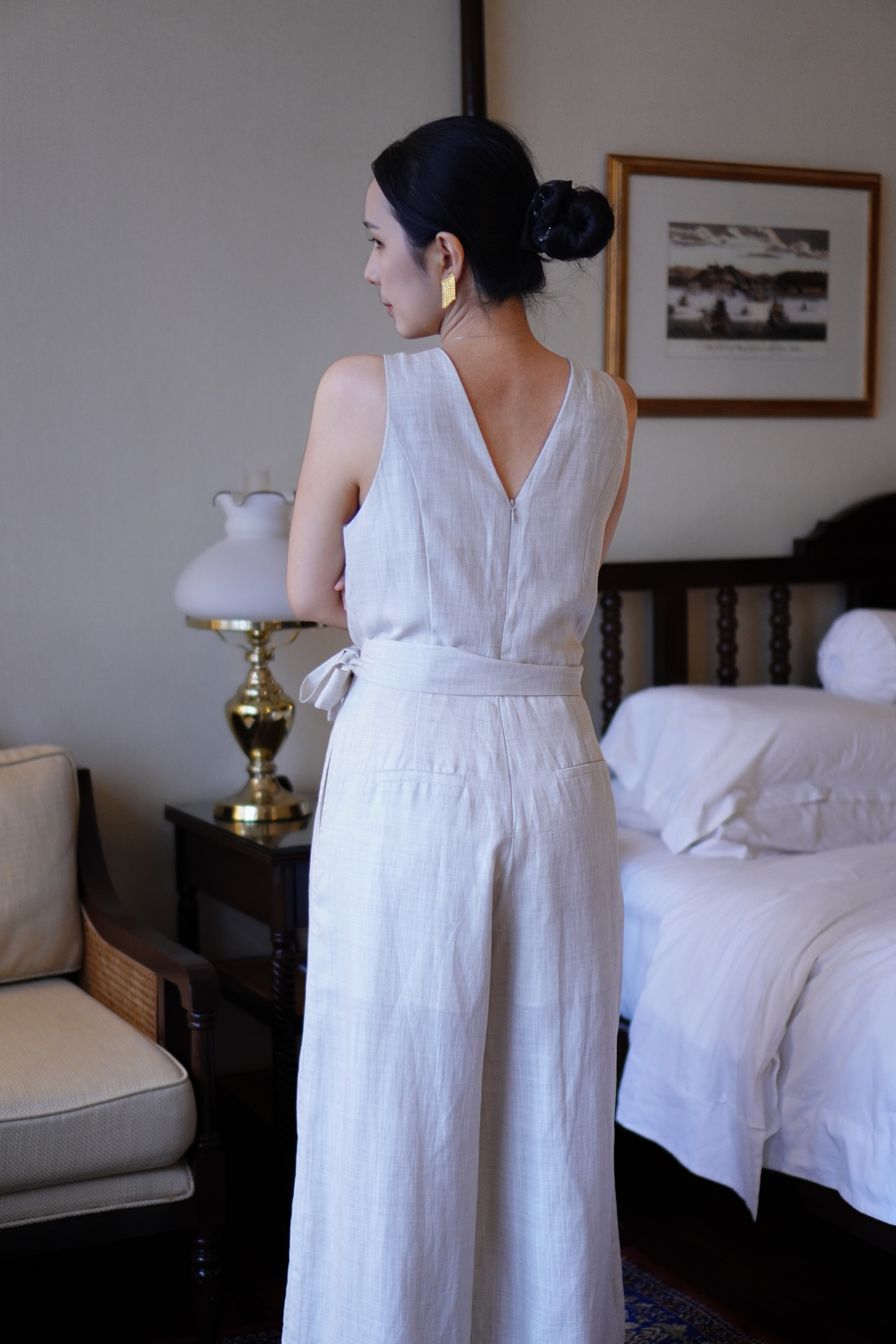 亚麻阔腿连体裤 Linen Jumpsuits