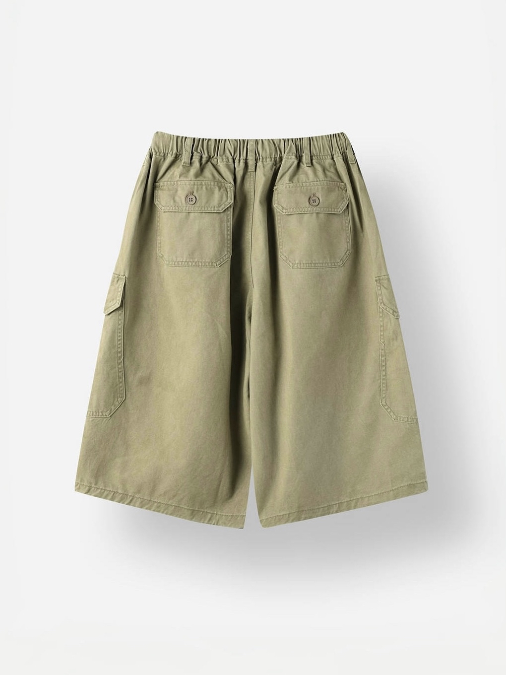 Drawstring Cotton Cargo Shorts