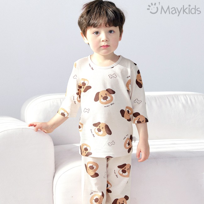 Maykids 7分袖家居服 (Brown Pet)