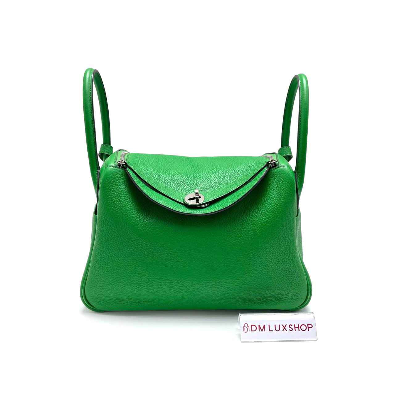 Hermes Bamboo Green Lindy 30 PHW (Stamp Square R)