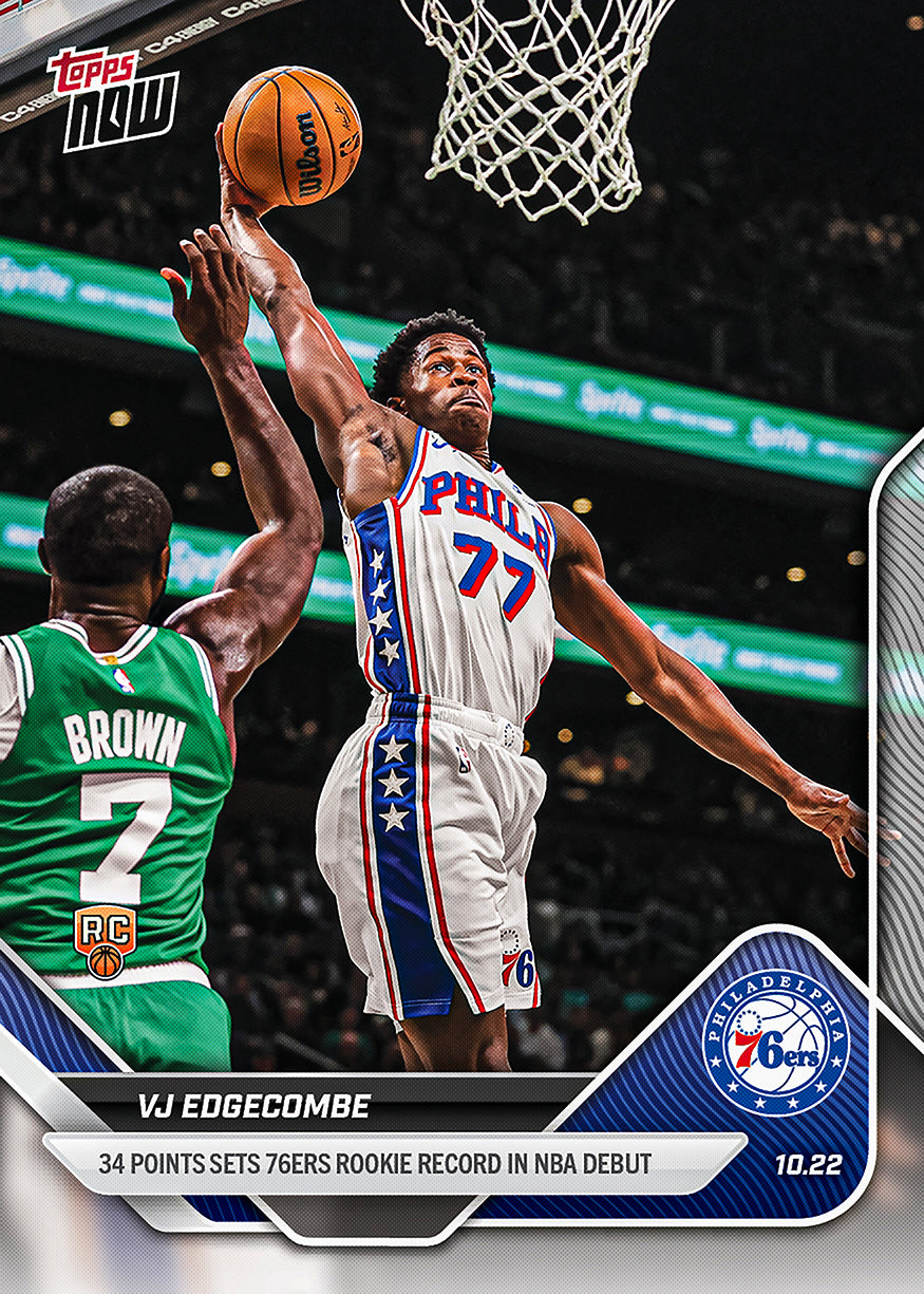 VJ Edgecombe RC - 2025-26 NBA Topps NOW® #11 Philadelphia 76ers 新人卡｜PR 17,761