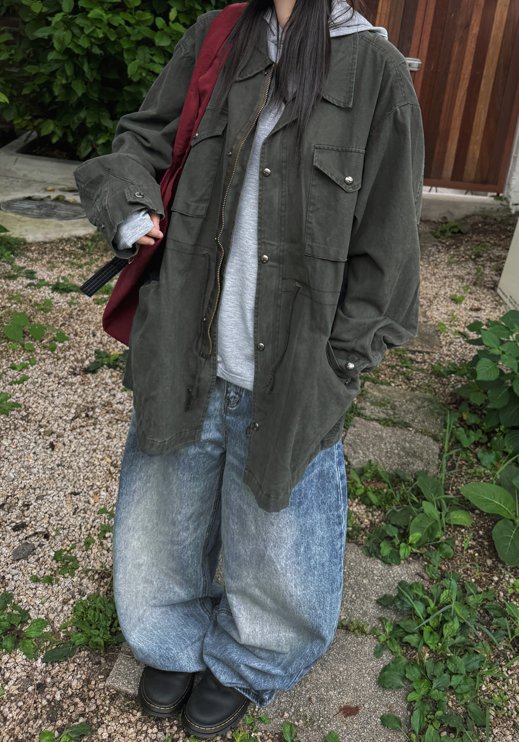 Vintage Wash Wide Denim Pants(Unisex)