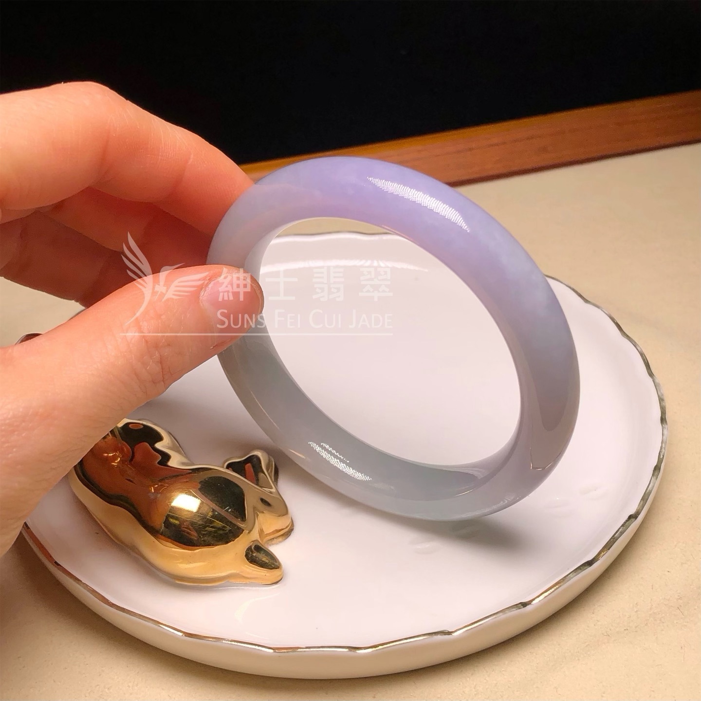 會卡水翻沙茄紫春彩福鐲55.5mm