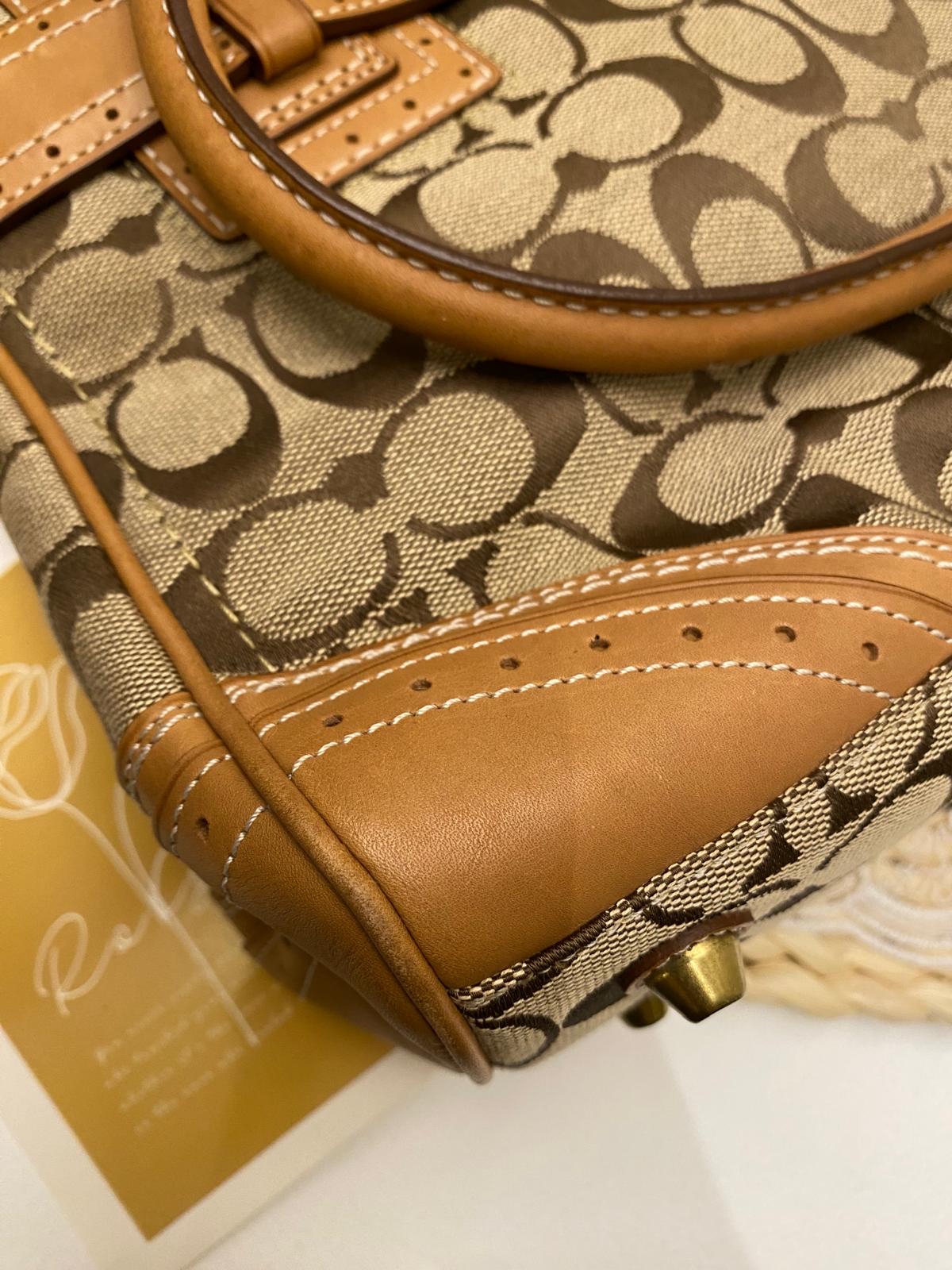 Coach Hamptons Signature Canvas Horsebit Tassel Handbag