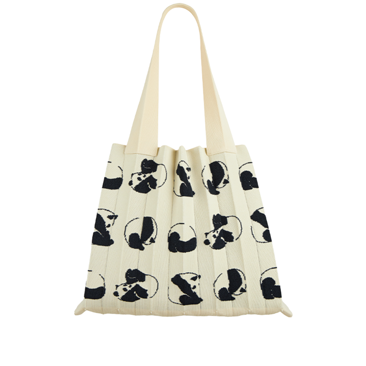 PLEATSMAMA Panda Edition Two-way Shopper Bag (Rolling Panda、Giant Panda)