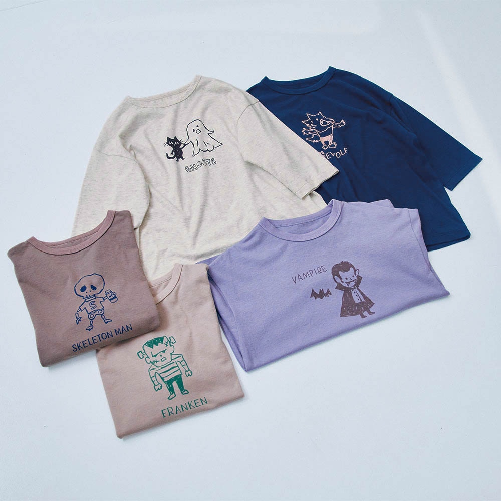 🆕【⭐訂購⭐】  🇯🇵日本直送 🌀輕鬆插圖風格 七分袖Tee(一套5件) 🌀 [PLBA-0026][260303]