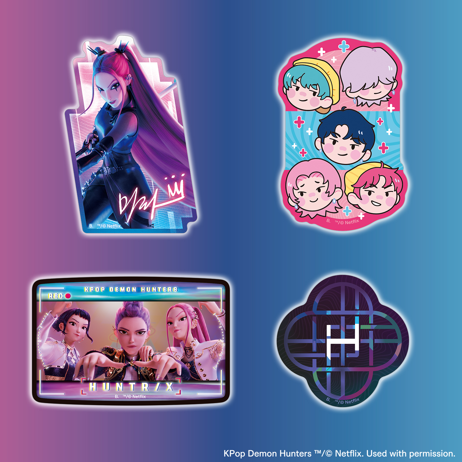 (行版) Bandai Carddass K-POP DEMON HUNTERS 獵魔女團 Die Cut 貼紙 第一彈 (1包4張 / 原盒20包) 