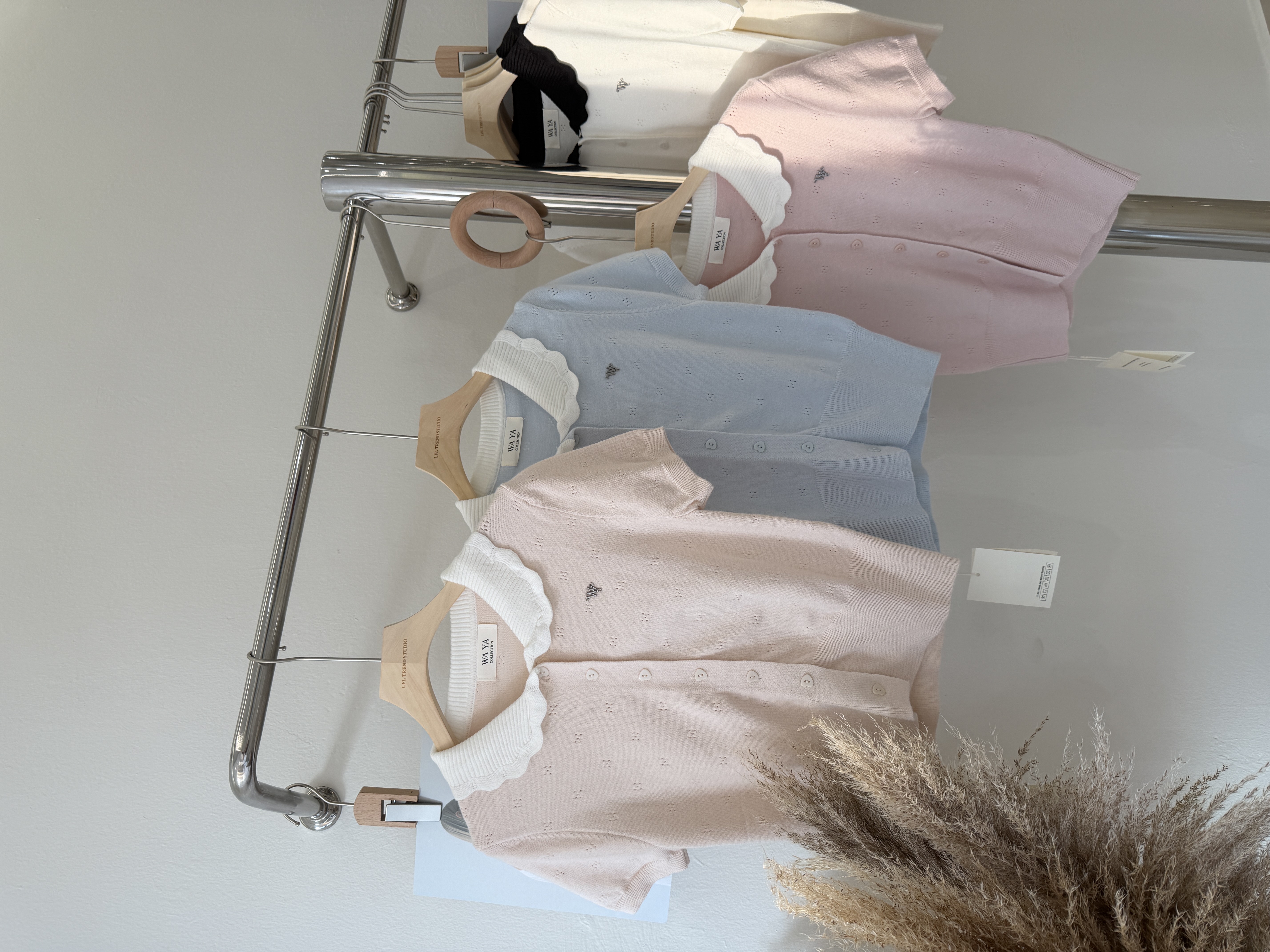 6520 韩系小香风撞色娃娃领短袖