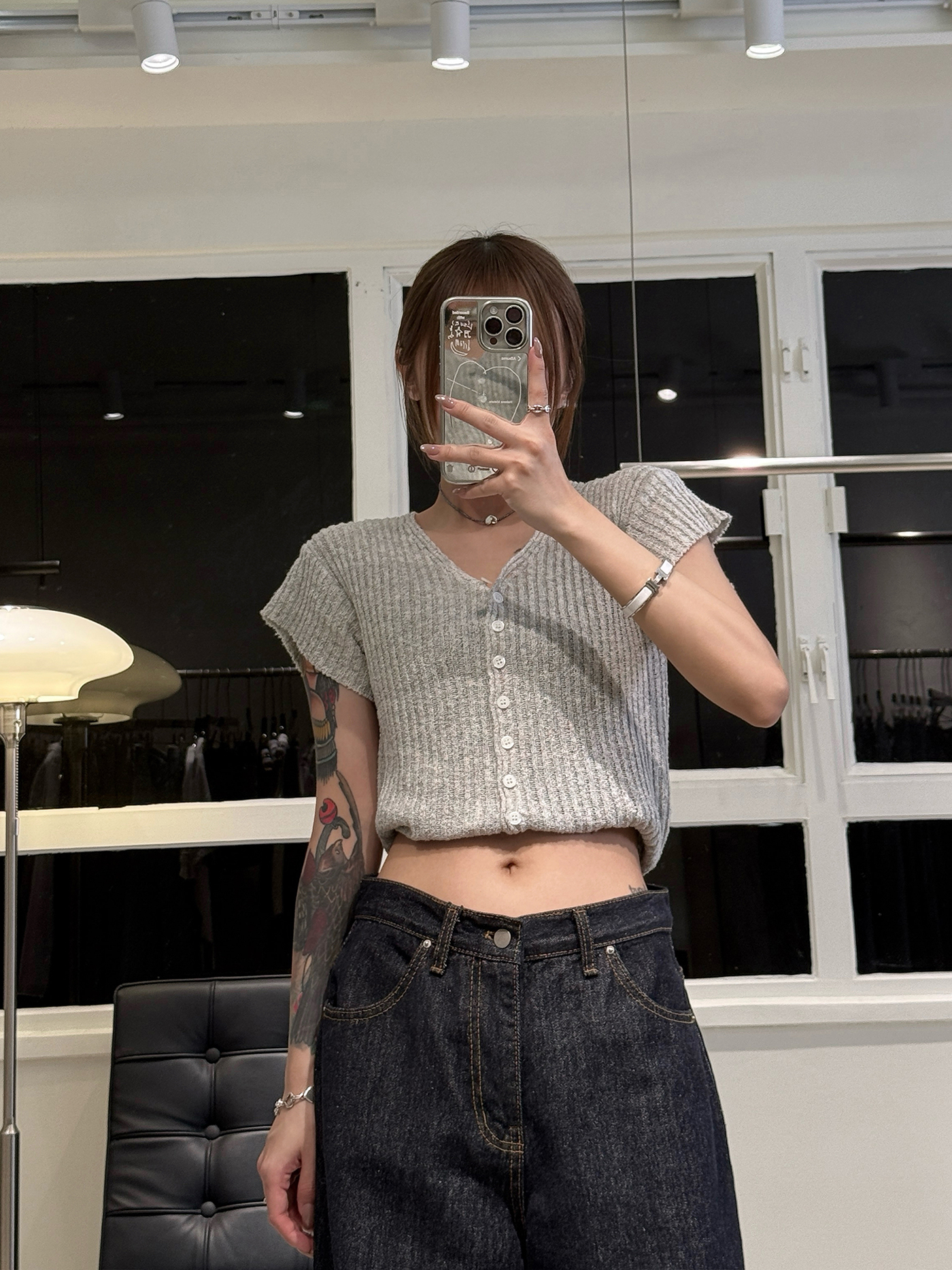 肉地必收🖤 𝐎𝐩𝐞𝐧-𝐟𝐫𝐨𝐧𝐭 𝐤𝐧𝐢𝐭 𝐭𝐨𝐩