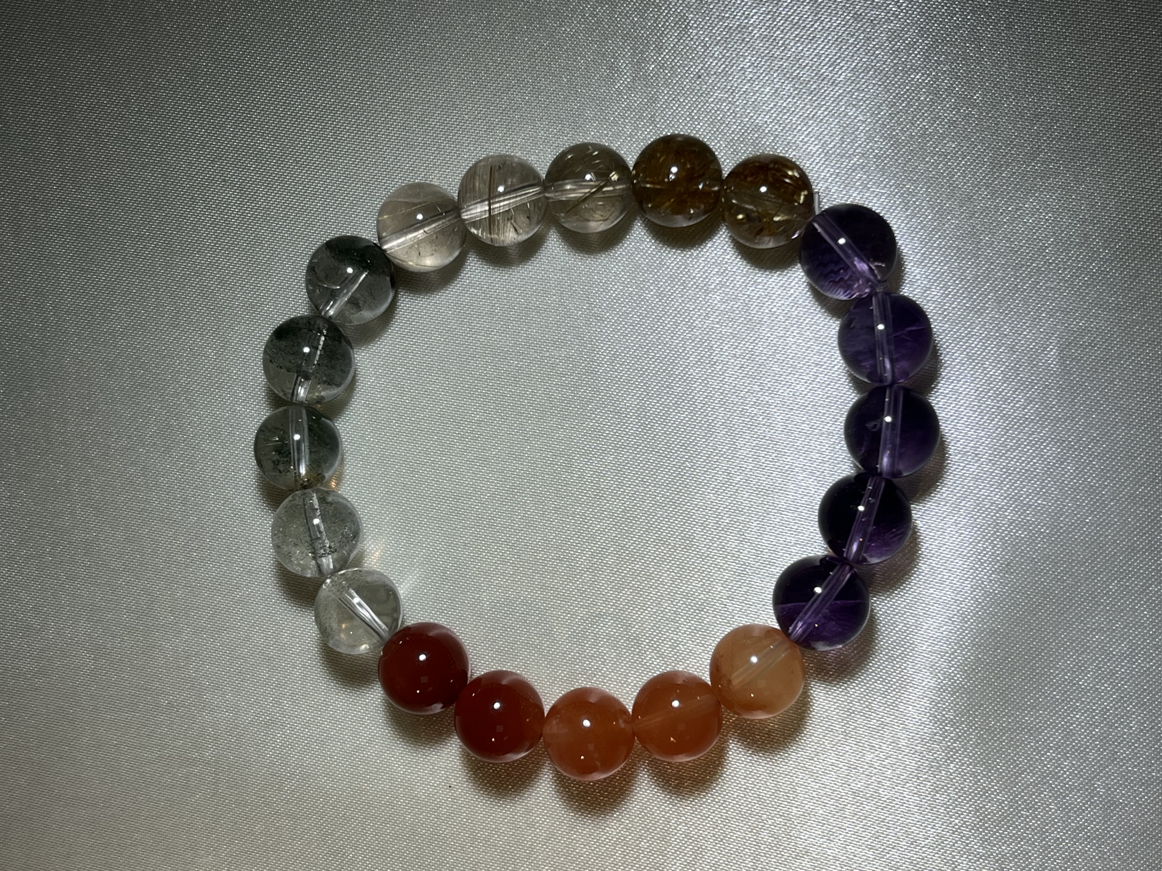 多寶水晶（鈦晶、紫超七、紅兔毛、綠幽靈）9m+