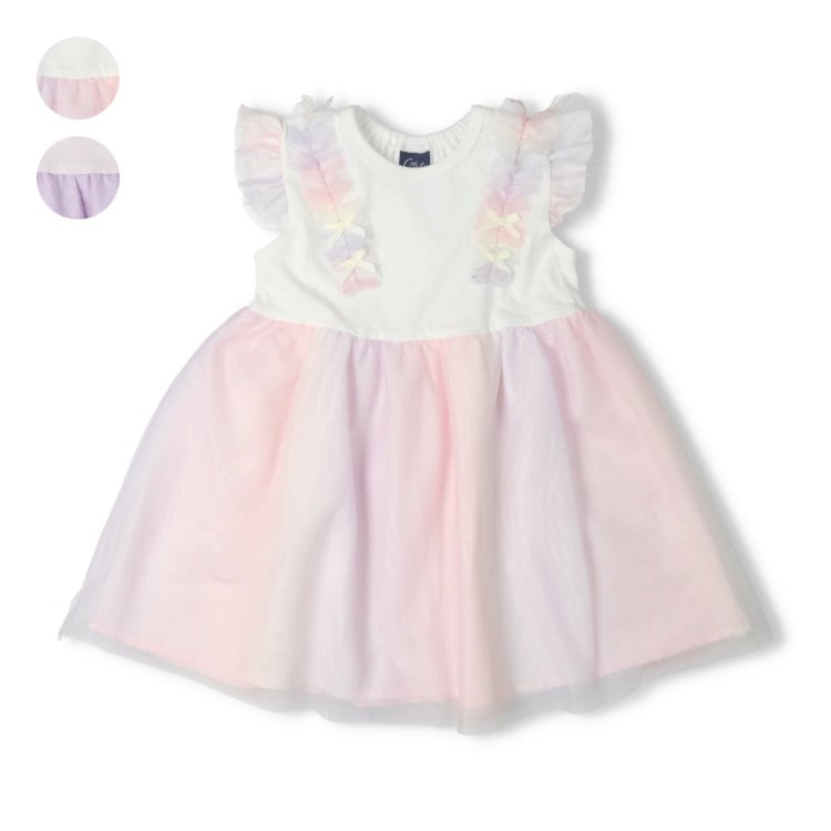 🆕【⭐訂購⭐】 🇯🇵日本直送🌀薄紗荷葉邊 拼接 連身裙［2款選］🌀[ELDA-0131][260514]