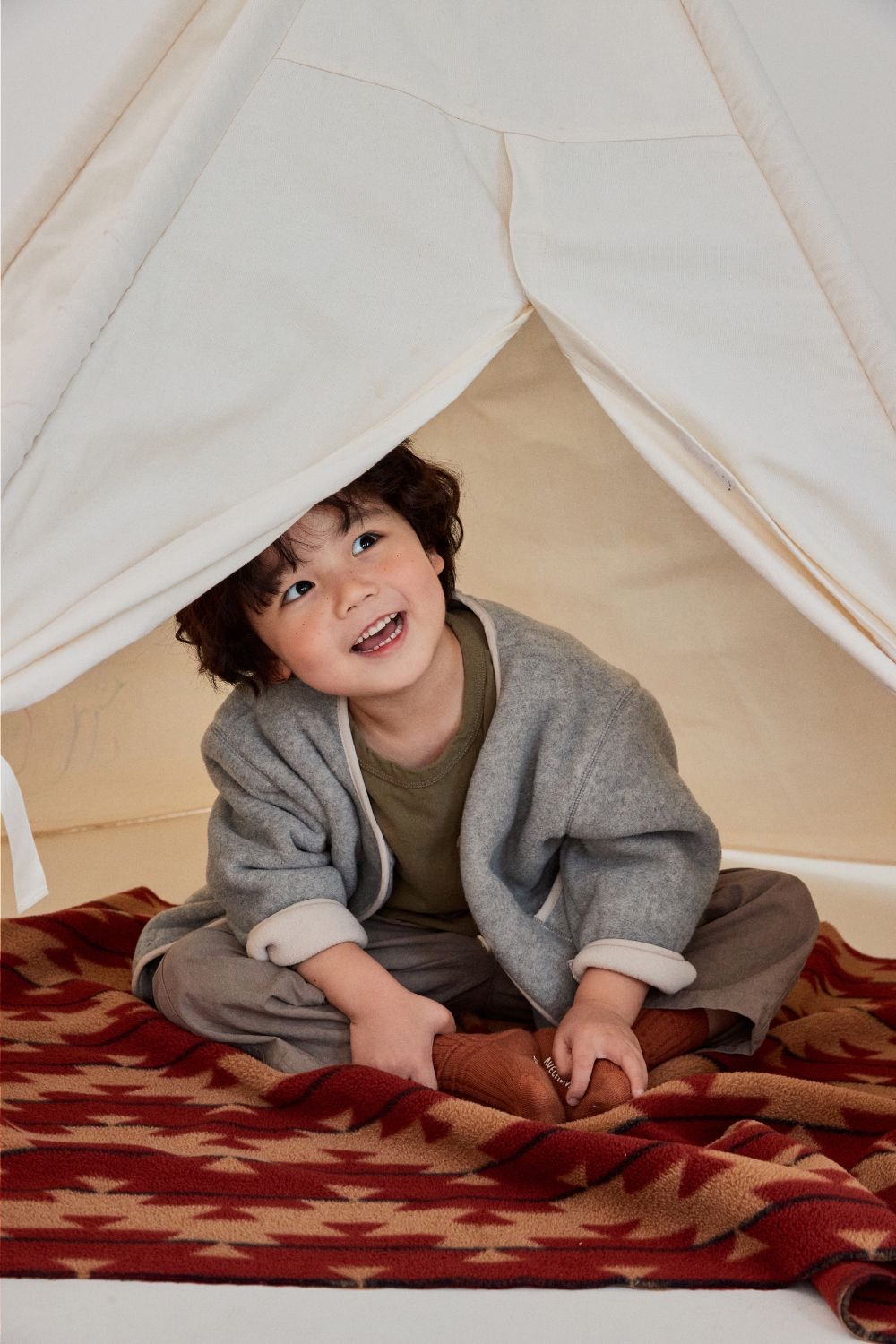 親子羊絨保暖外套 (Melange Grey M88-98/Adult S)