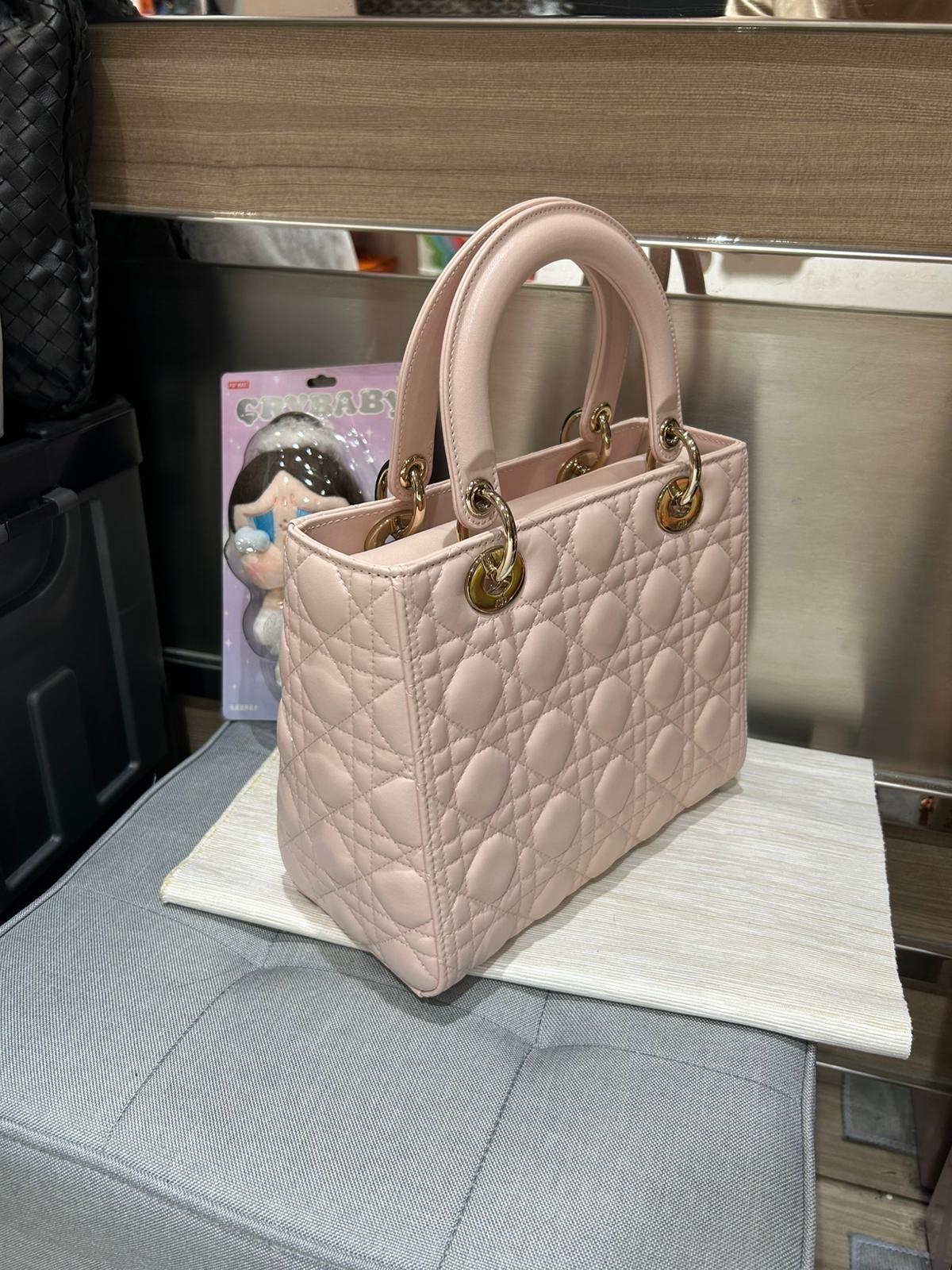 全新Dior Lady Dior Pink Medium 100%Authentic, 全新✅收據✅證書 ✅dust bag✅Box