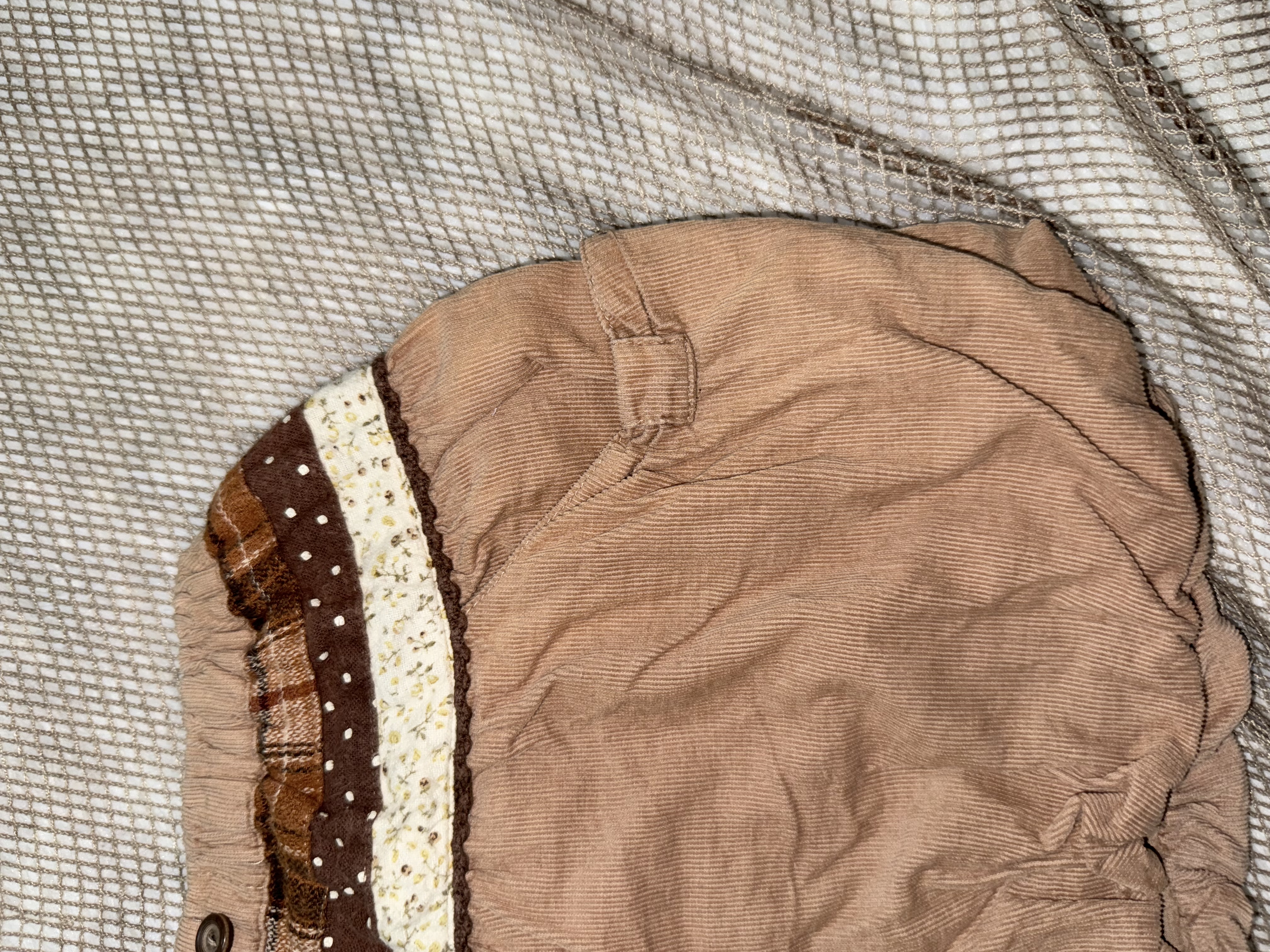Mori-Kei Pattern-Splice Bubble Shorts