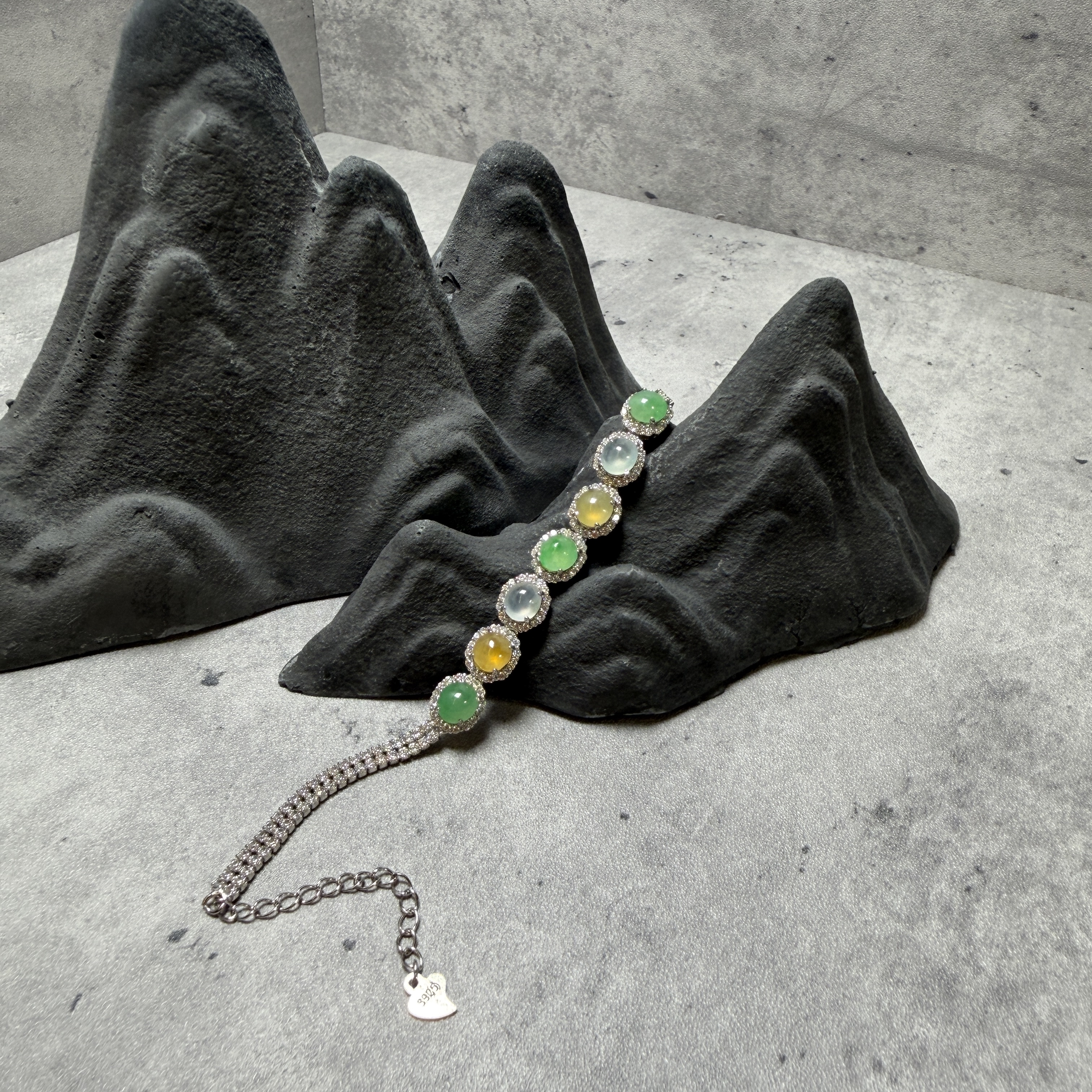 瑪卡龍甜甜多寶翡翠S925手鍊