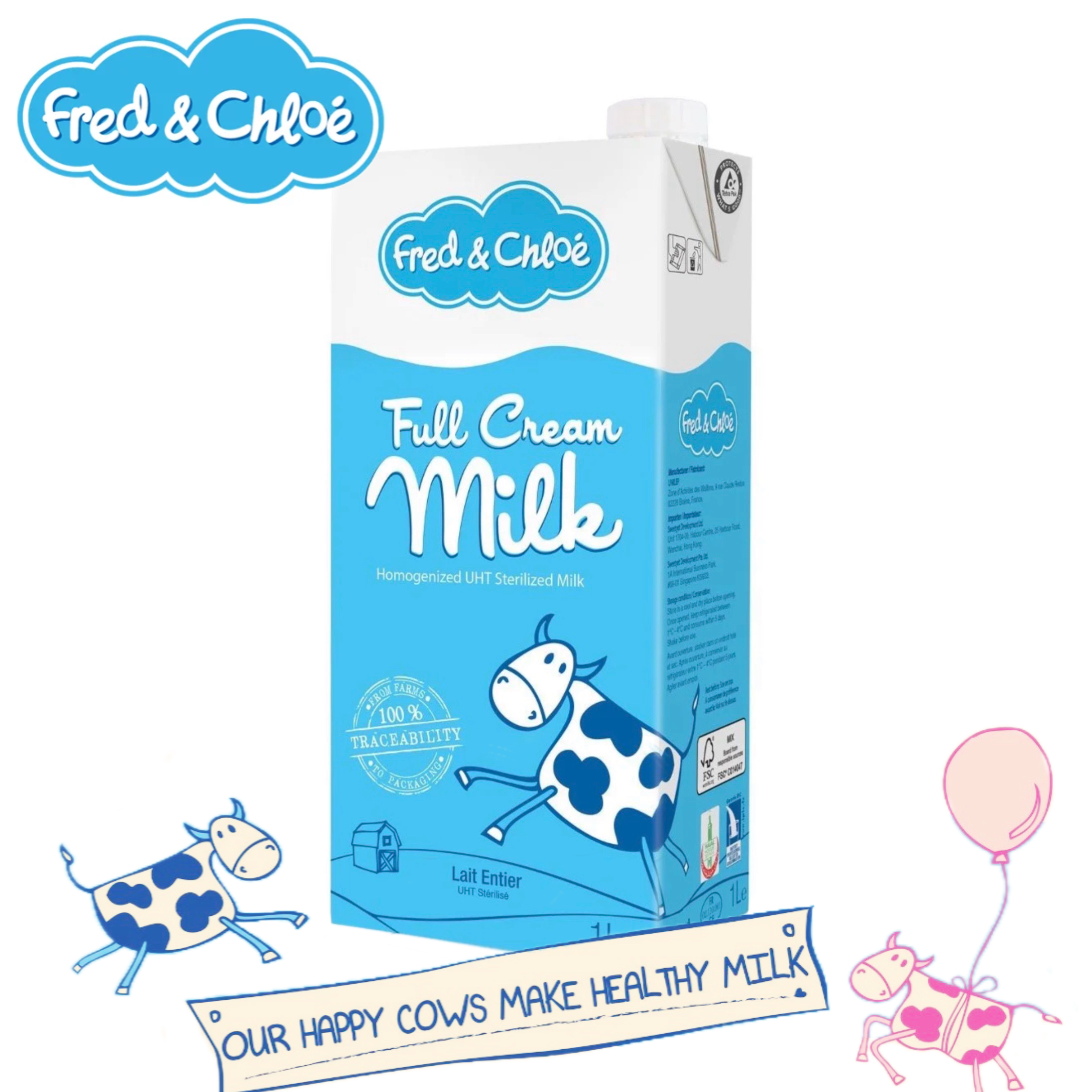 ♻️法國 UHT全脂牛奶 France Fred & Chloe Full Cream Milk 