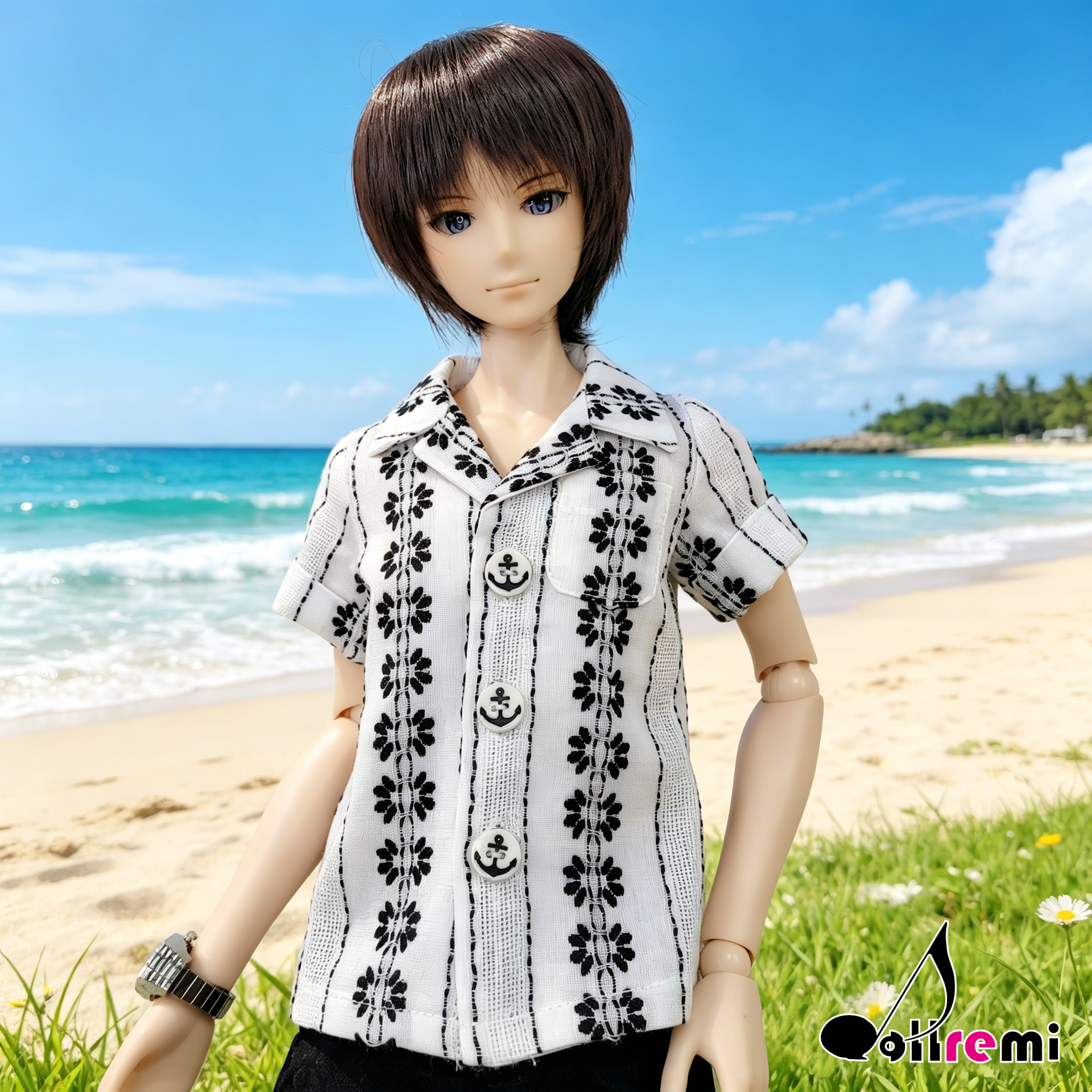 【dollremi】(DD0532A) 男裝花紋短袖襯衫 Men's Floral Short Sleeve Shirt