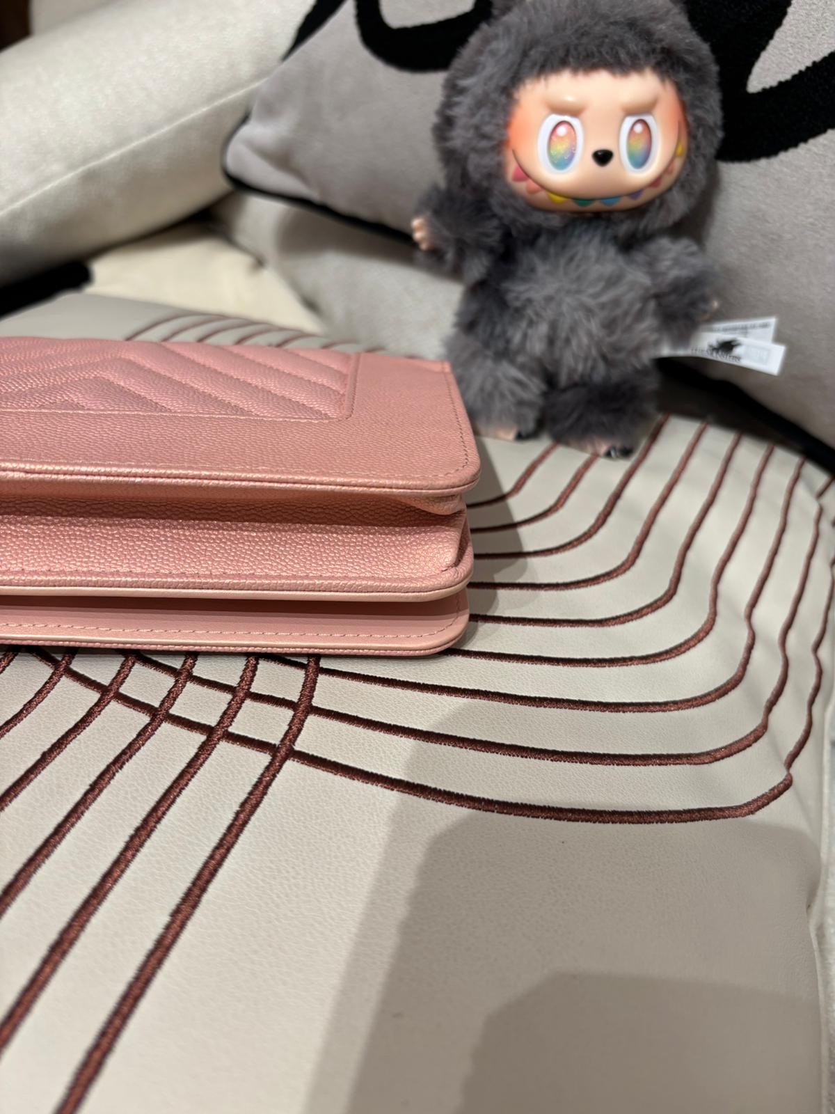 Chanel wallet on chain A93749,荔枝牛皮 100%Authentic ,95%new ✅收據副本✅29card✅ dust bag✅盒