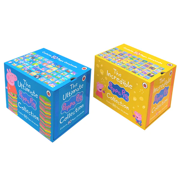 【套裝Set】Peppa Pig The Ultimate Peppa Pig Collection + The Incredible Peppa Pig Collection 小豬佩奇故事書｜100 books｜Blue＆Yellow Boxes 黃盒&藍盒