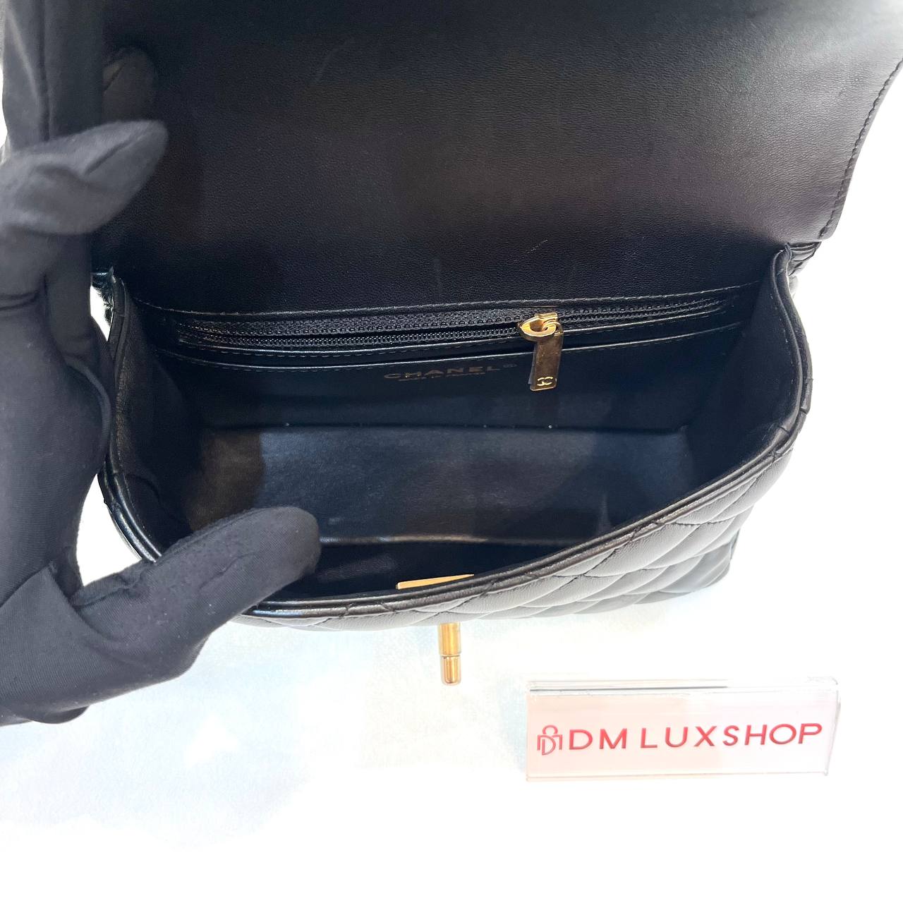 Chanel Black Mini Square CF Bag GHW (Microchip)