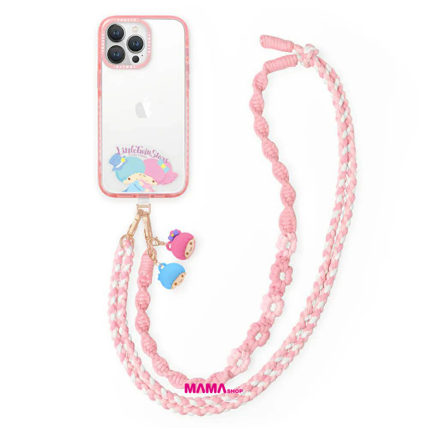 台灣直送Sanrio 公仔吊飾編織手機長背帶