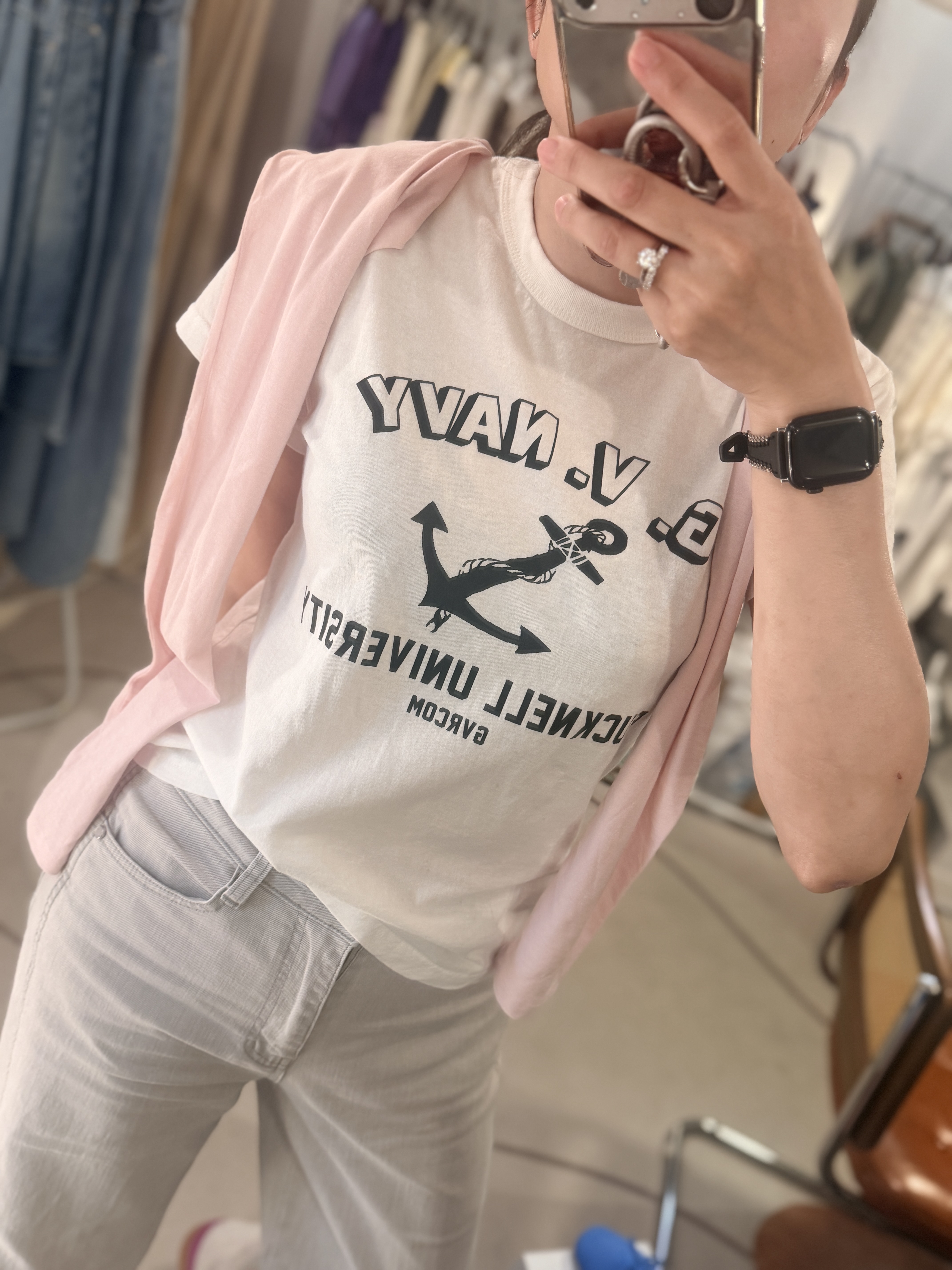 Navy printed tee