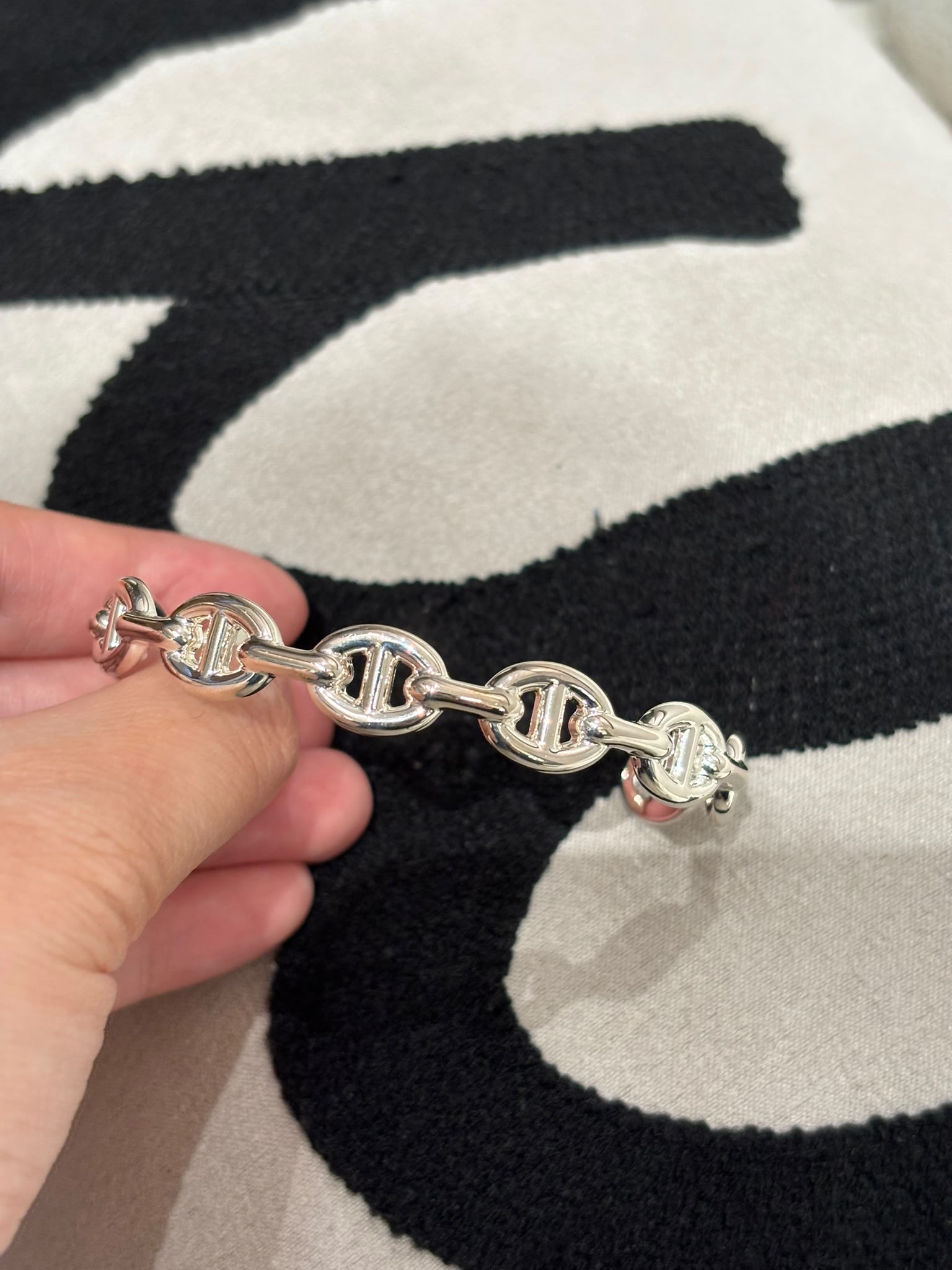 全新 HERMES 925 CHAINE D ANCRE Enchainee bracelet 純銀 豬鼻手鐲 ST16.4cm 100%Authentic,100%new 全新貨品✅收據✅Box