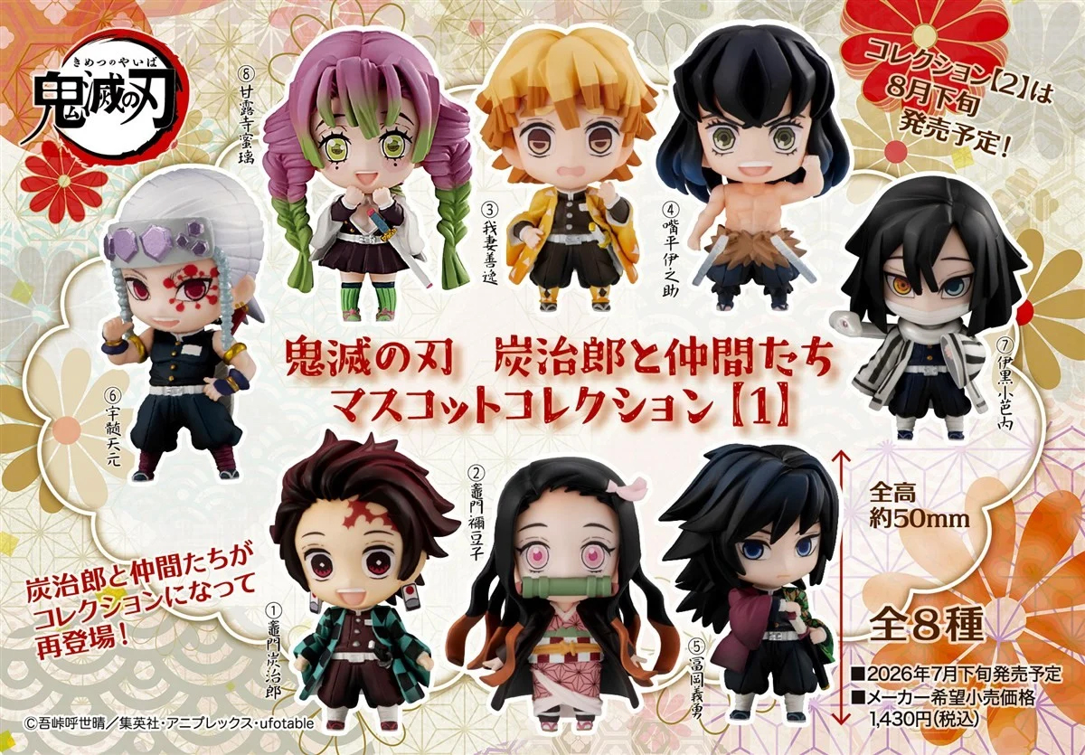 (預訂訂金 $200) (總價 $589) MegaHouse 鬼滅之刃 炭治郎與伙伴們 Vol.1 Tanjiro & Friends Mascot Collection (原盒8盒) (1套8款) (行版)