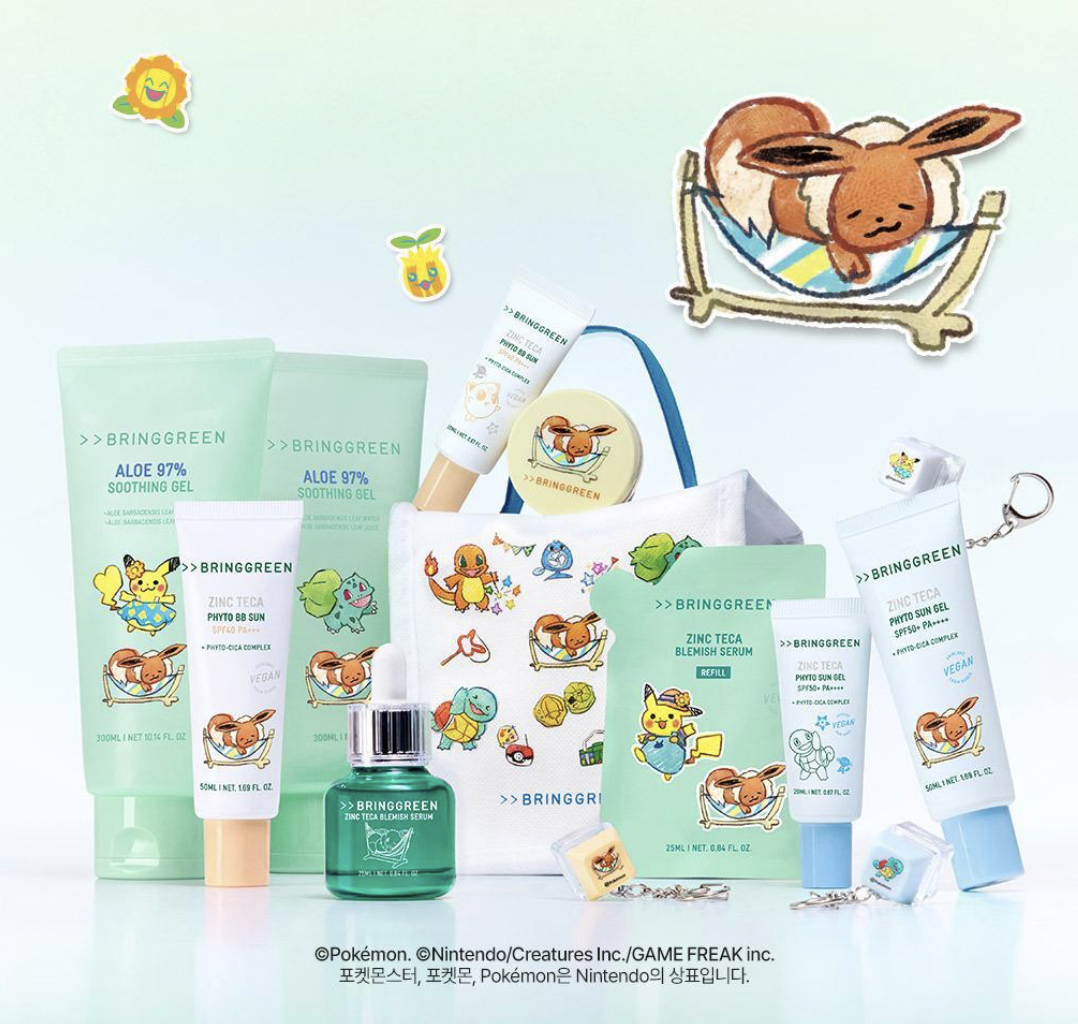韓國 BringGreen x Pokemon Teca 物理舒緩 遮瑕防曬 50ml+20ml+ 送Mini氣墊｜Zinc Teca Phyto BB Sun