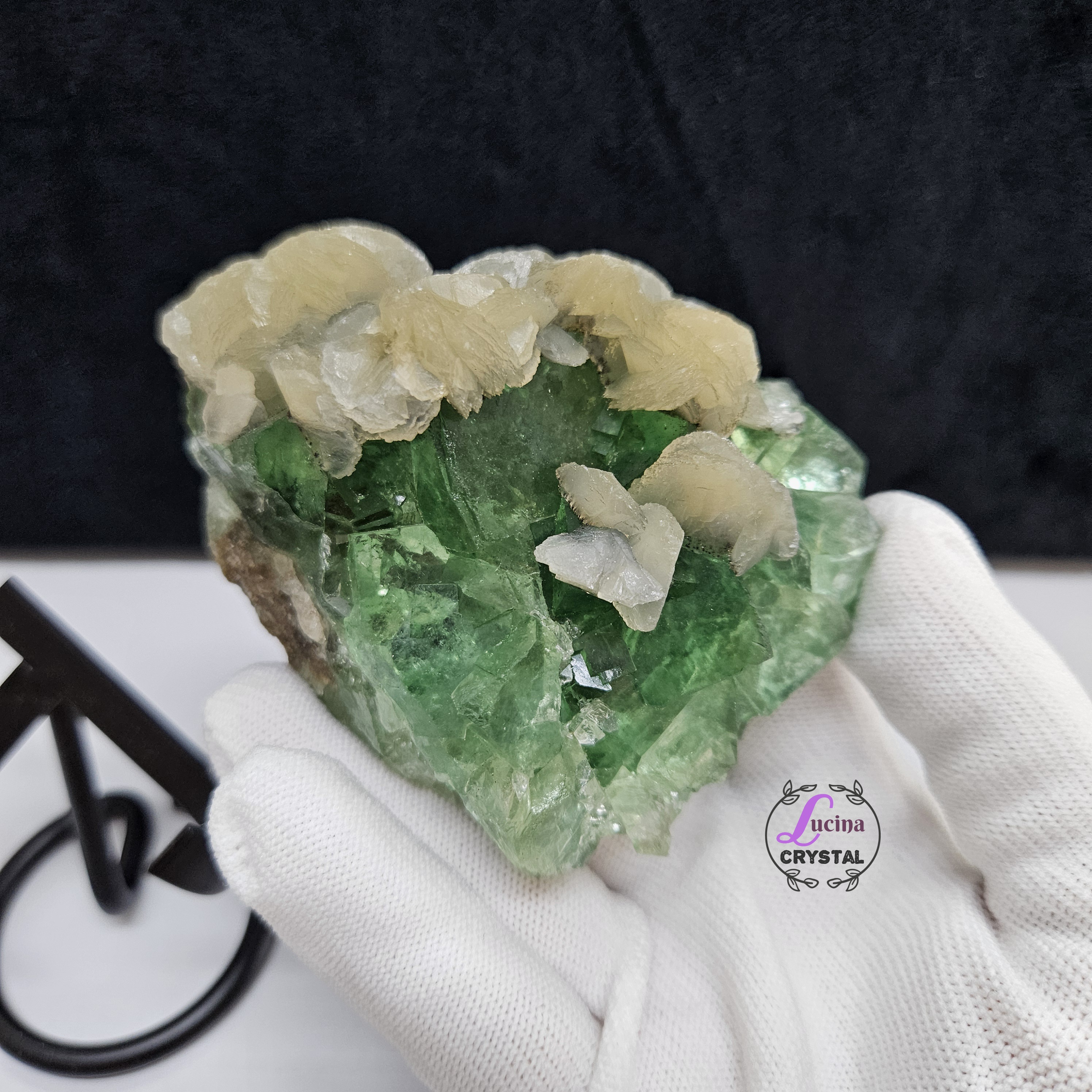 (Co#LC8549) 香花嶺蘋果綠螢石原礦/Apple Green Cubic Fluorite Cluster 