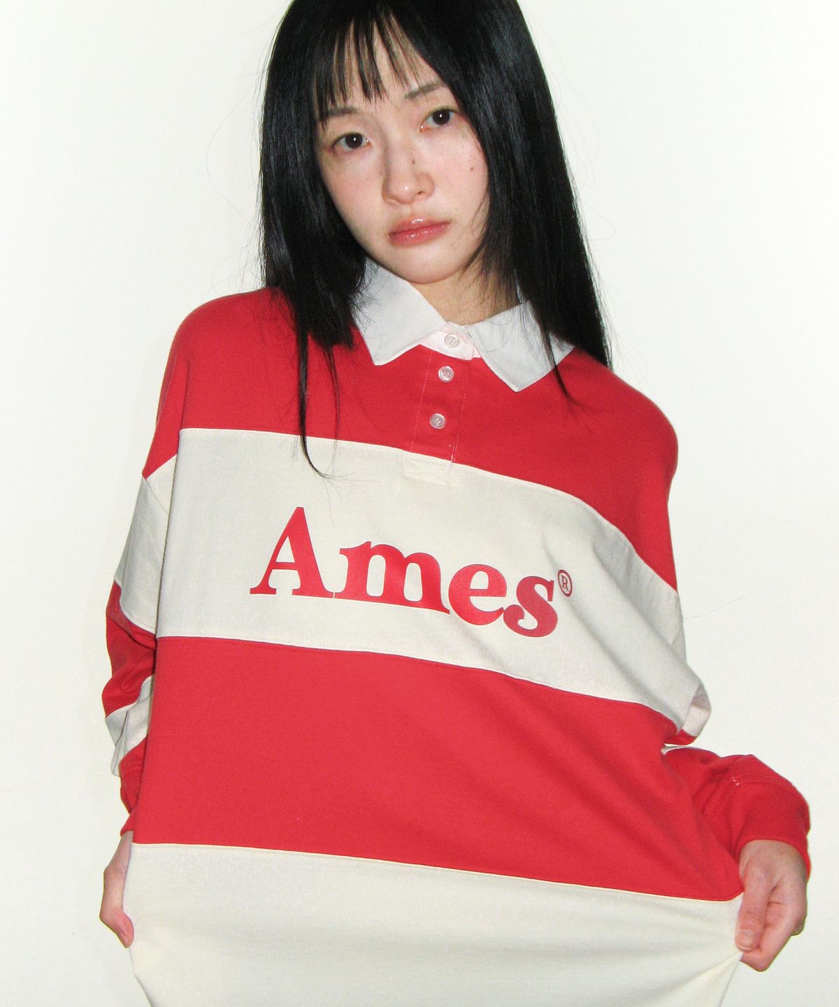 🇰🇷訂購｜AMES 26SS｜BIG STRIPE RUGBY LS TEE  2色 