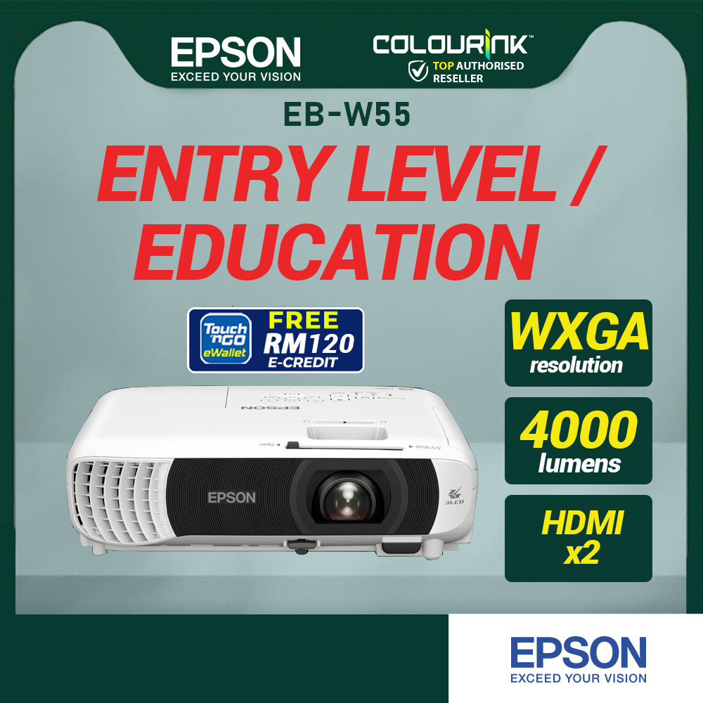 Epson Projector EB-E012 | EB-E24 | EB-X51| EB-X52 | EB-W55 | EB-FH54 XGA WXGA FHD Lumens Brightness Wireless EB-E01 FH52