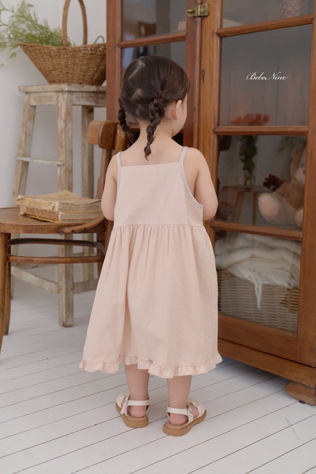 ☀️預訂 韓國直送☀️🇰🇷Bebenine三色荷葉邊下擺純棉吊帶連身裙