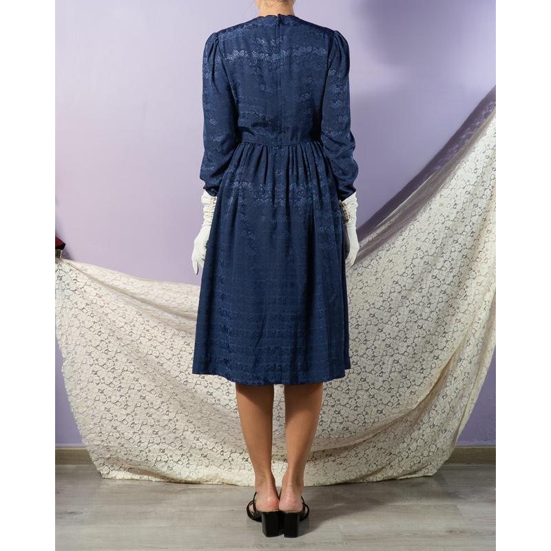 Vintage Japanese "Tokyo Soir" Elegant Rose Pattern Faux Twin Evening Dress with Pearl Accent and Scallop Edge(MT1840-44)
