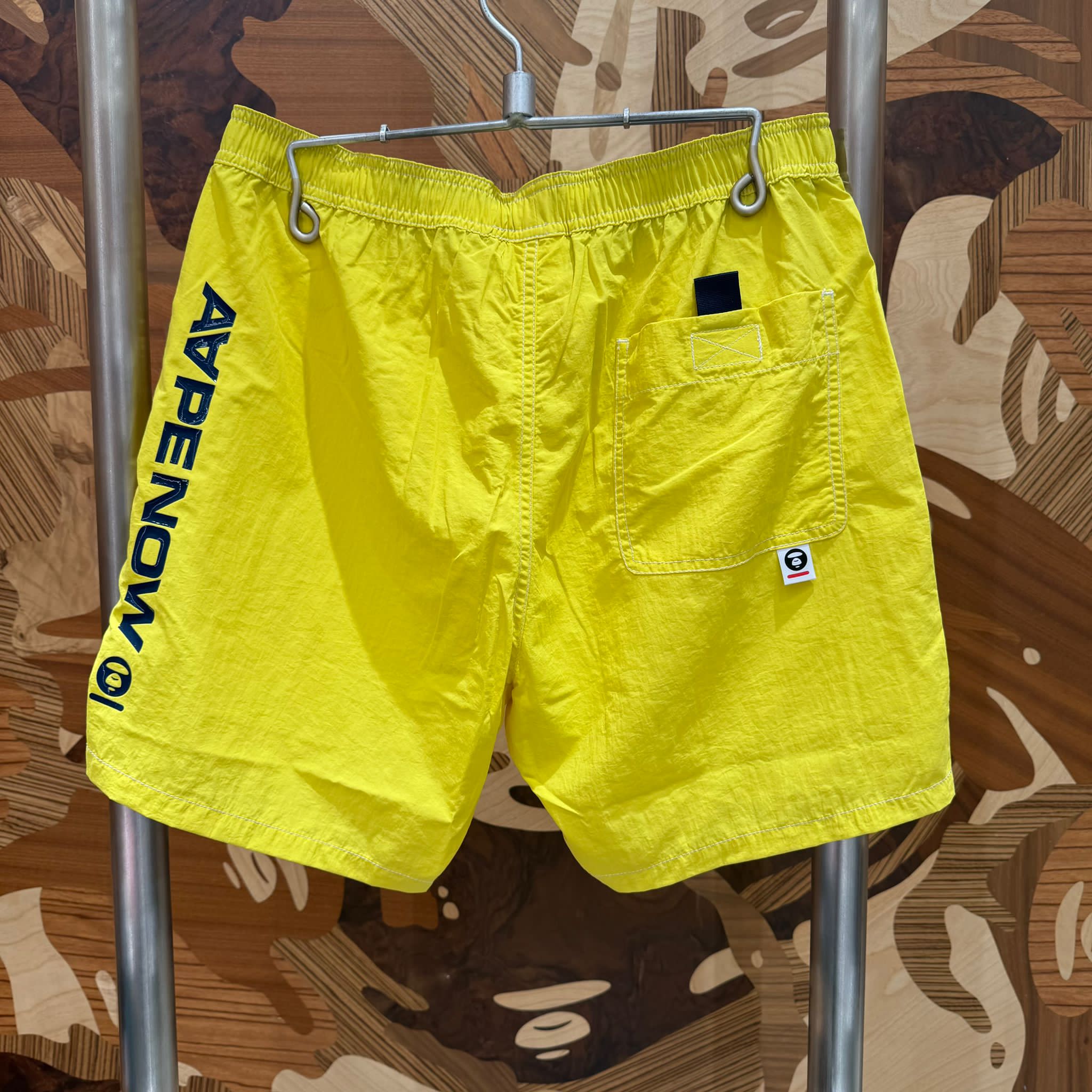 AAPE AAPENOW moonface logo woven shorts (D632)