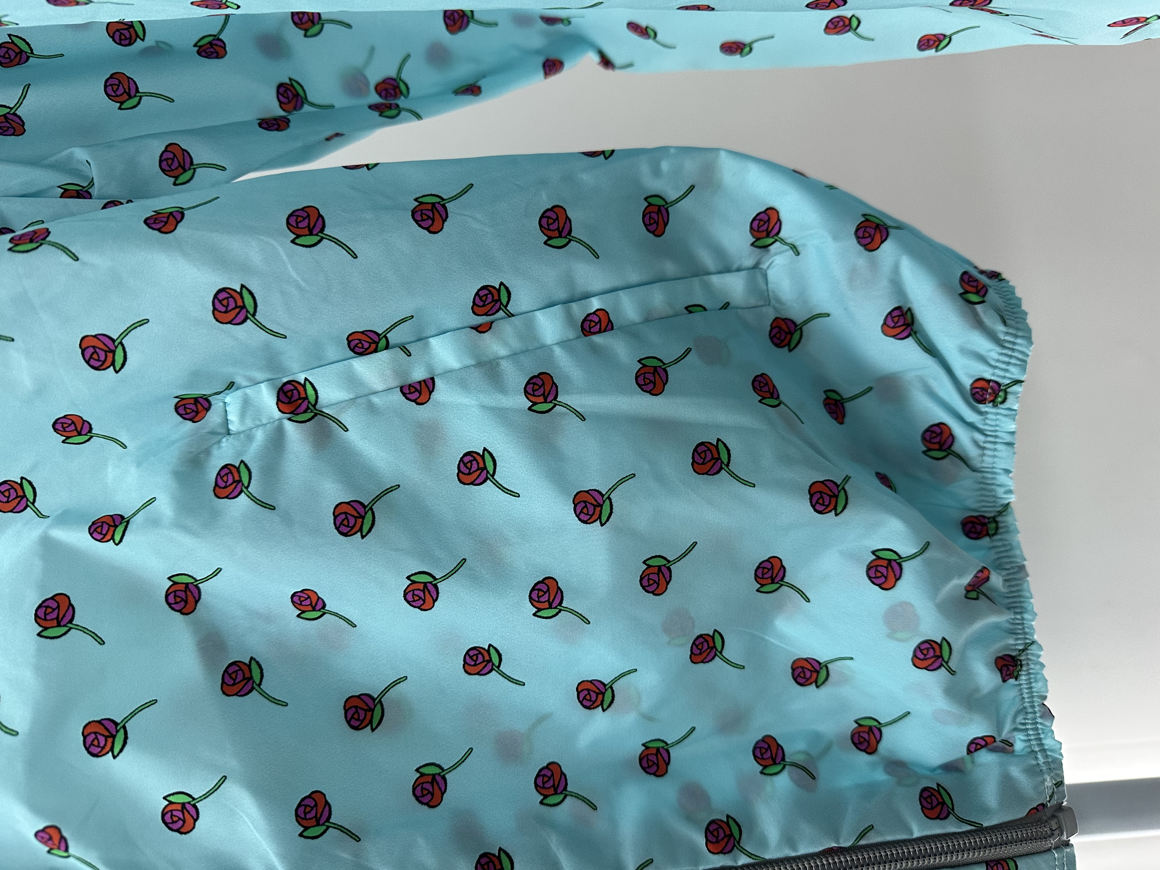 Pre-owned Prada light blue rose print rain jacket / Product Code: 26050804