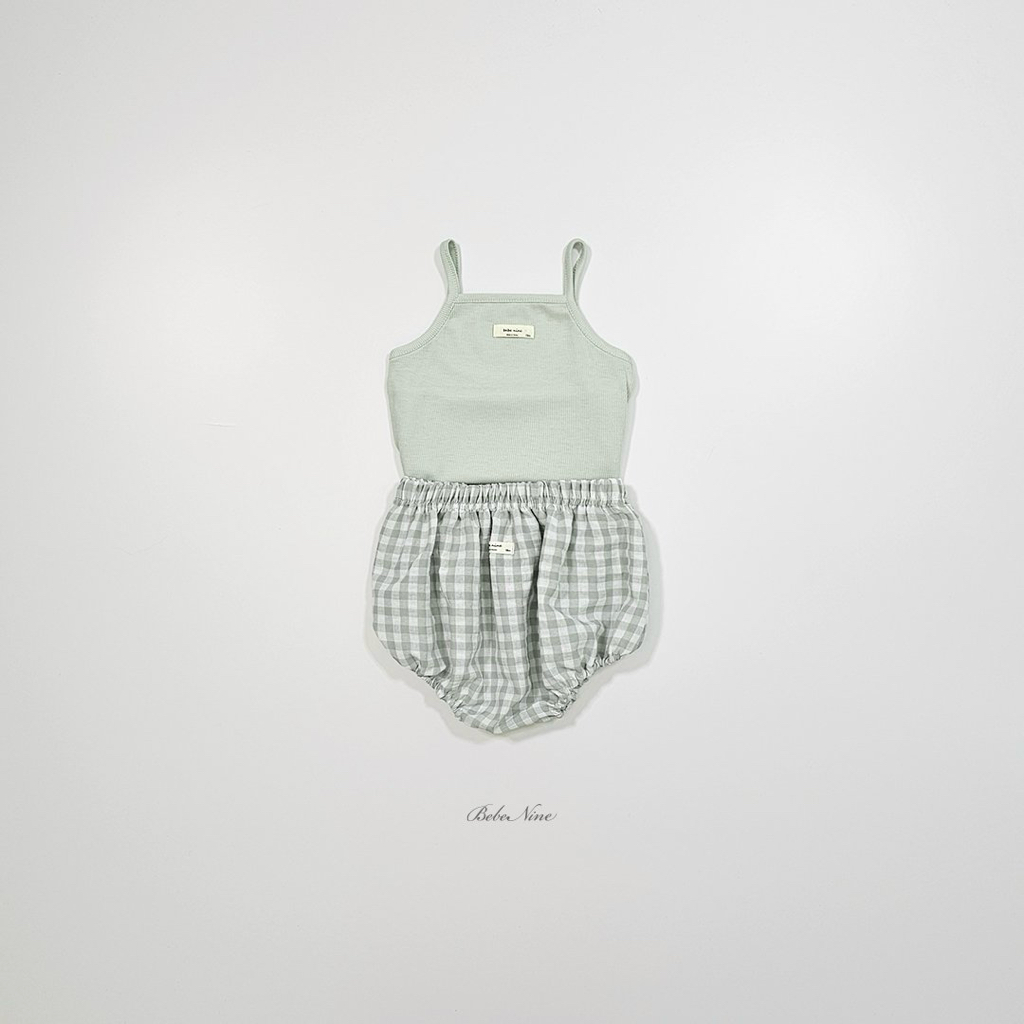 ☀️預訂 韓國直送☀️🇰🇷Bebenine三色標籤吊帶背心格紋上下套裝