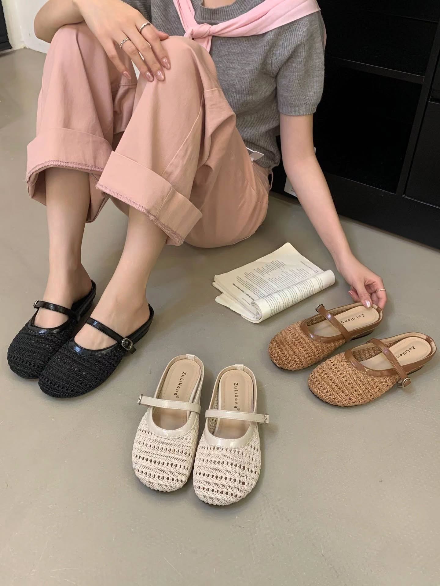 107 韩系编织玛丽珍拖鞋 🇨🇳