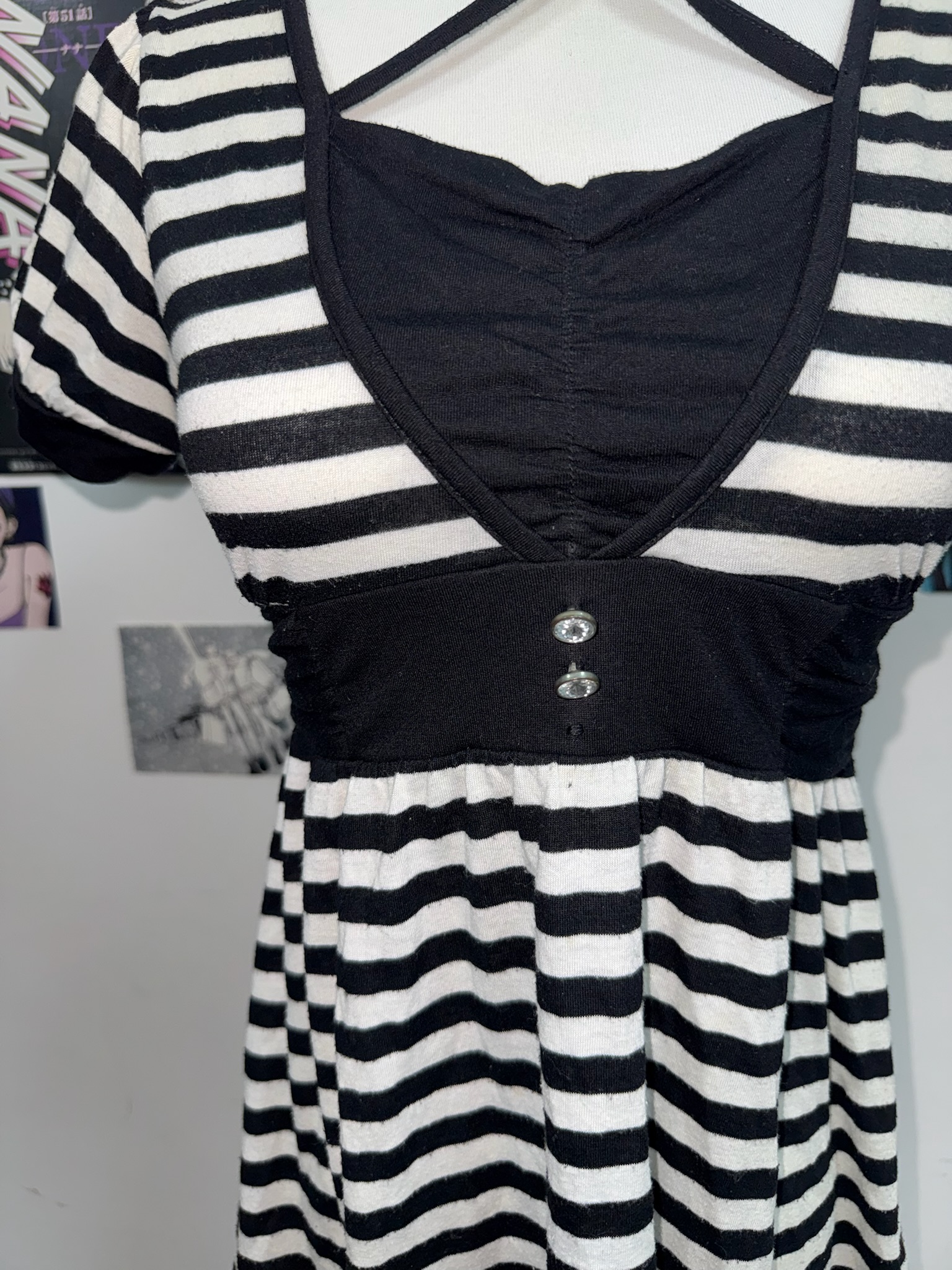 Criss-Cross Neck 2-in-1 Striped Dress