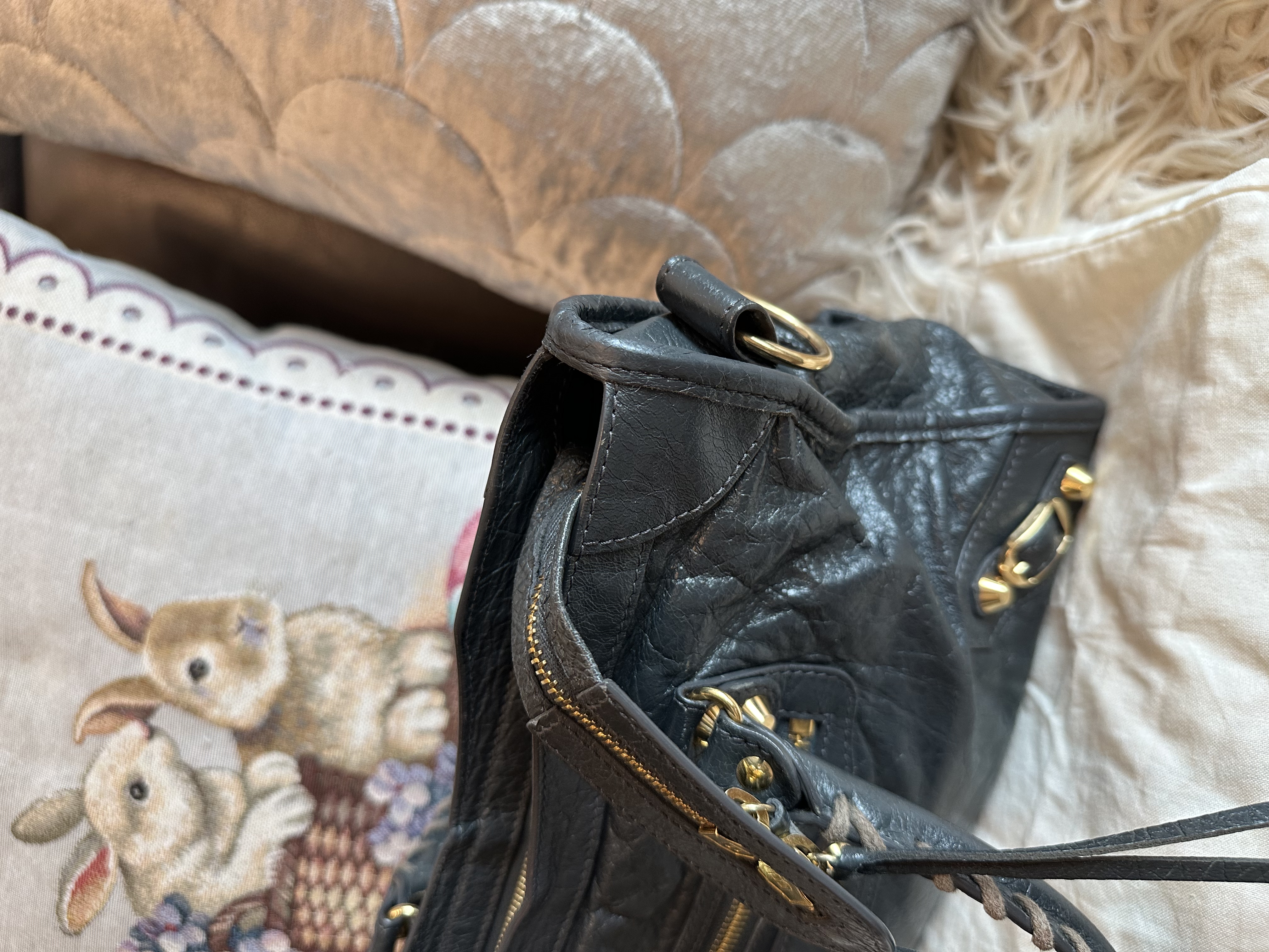 balenciaga dark grey city ghw 