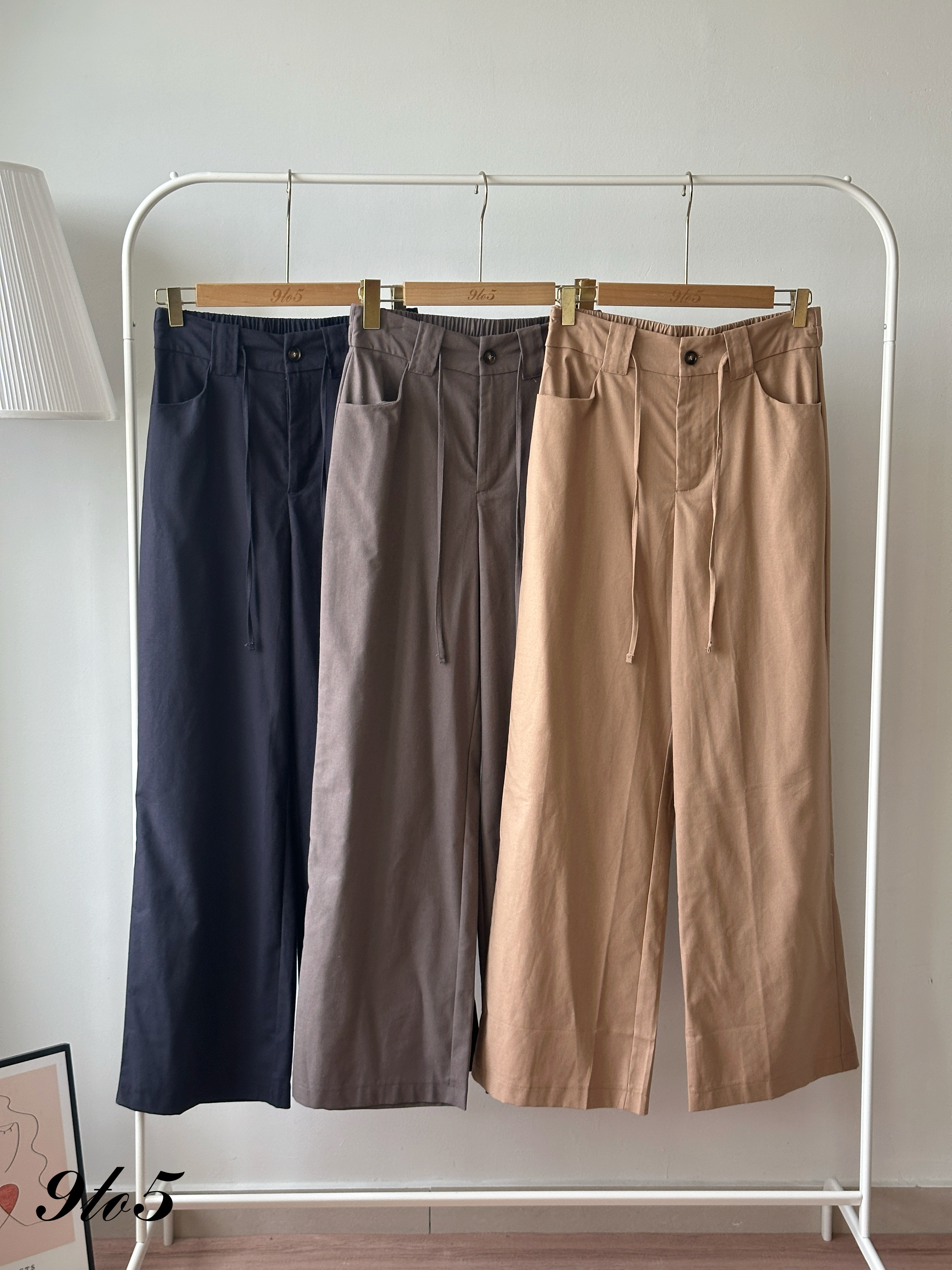 S1971 Linen Long Straight Pants - 3 Colors 