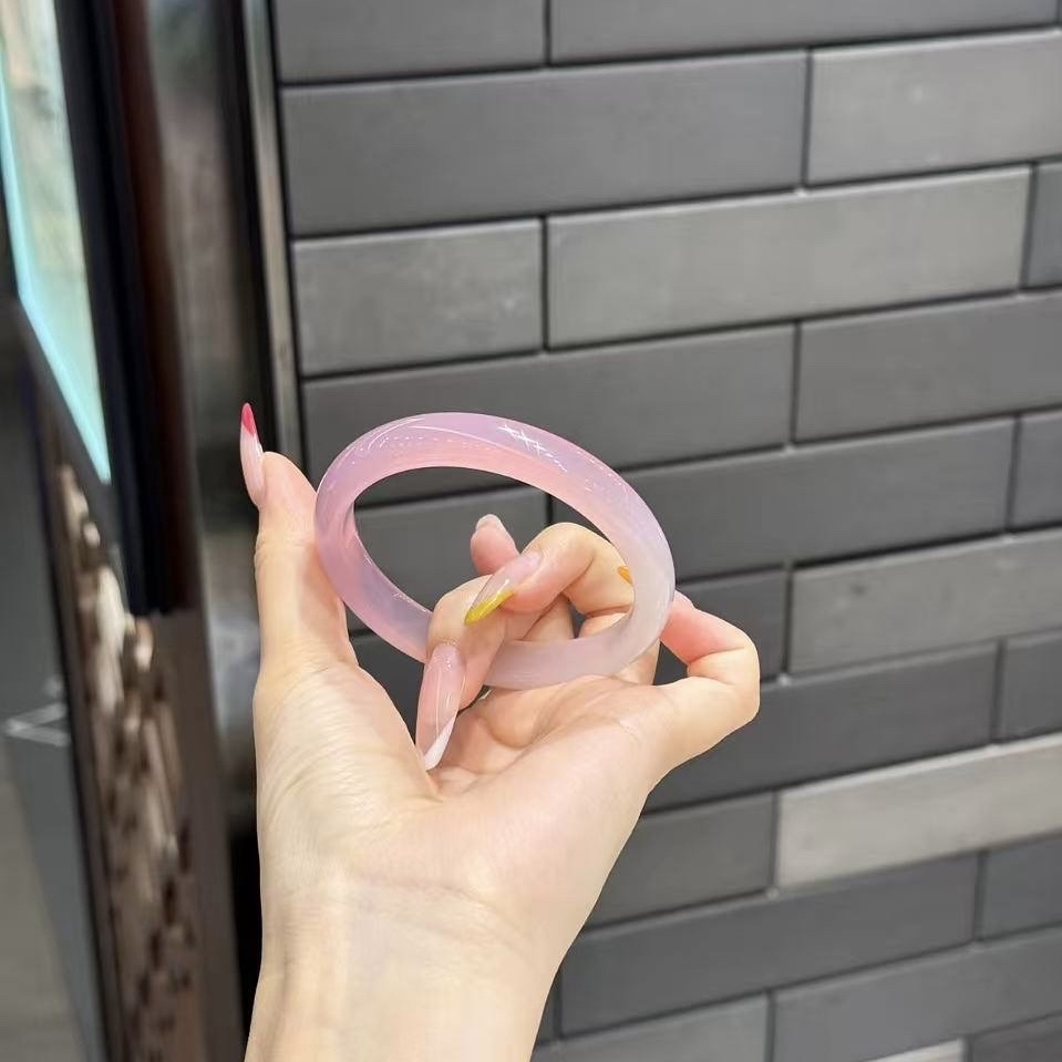 玛瑙玉髓手镯～粉色/半粉