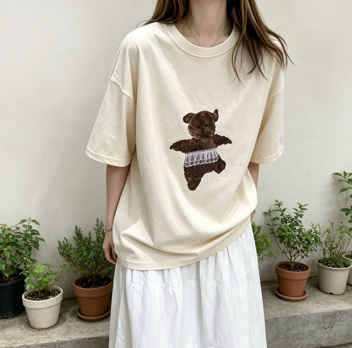☀️初夏優惠☀️ Ballet熊熊print Tee - 兩色入