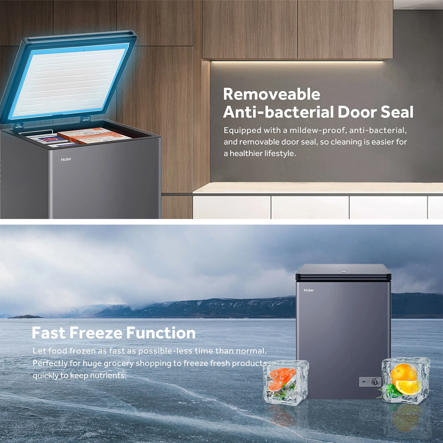 Haier 187L Chest Freezer Stainless Steel (HCF-187MSS)