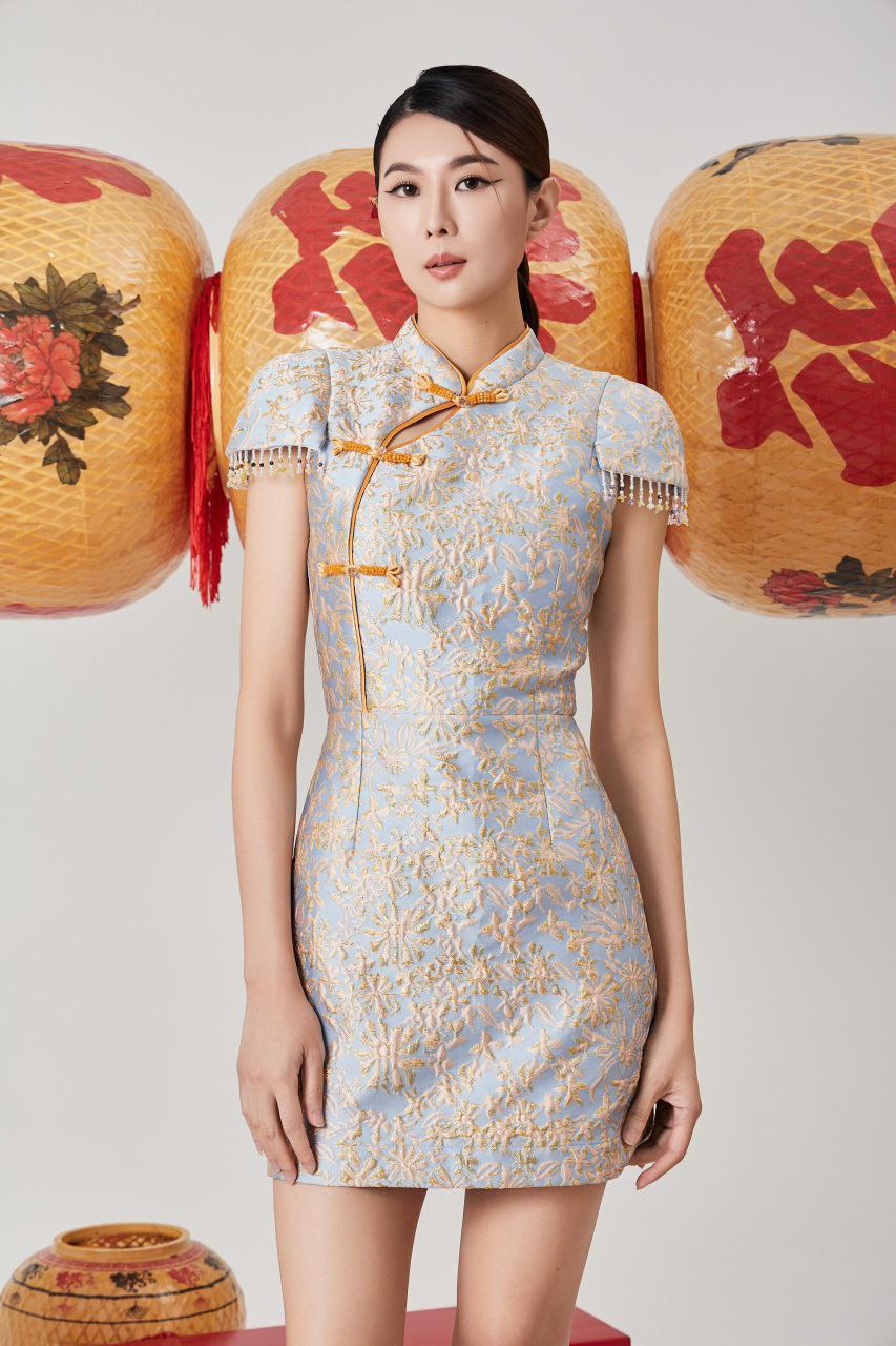 修身旗袍连身裙 2113