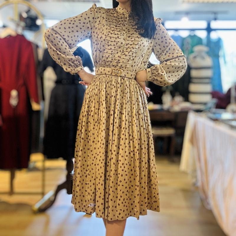 Vintage Japanese Leopard Pattern Dress With Original Belt (PP001-16)