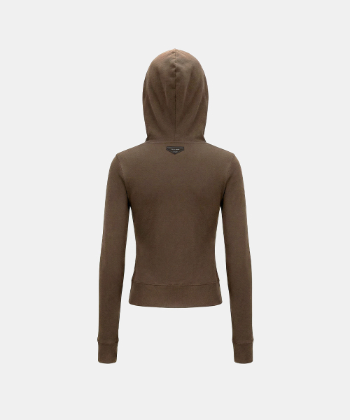 BS Cotton Jersey Zip-Up Hoodie - Brown